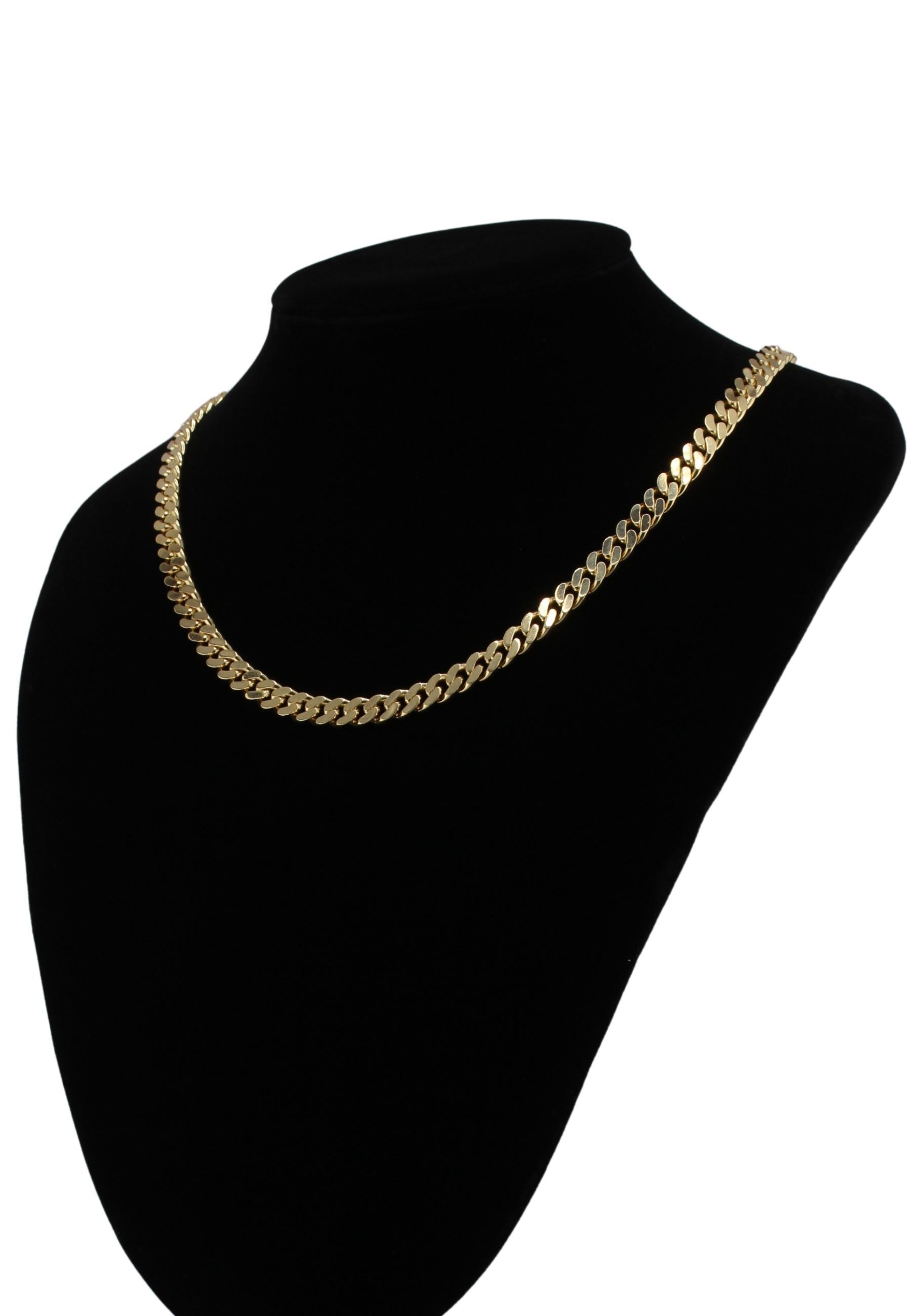 Adelia´s Silberkette »vergoldet Flach Panzer Halskette 50 cm Ø 6,7 mm«, Silberschmuck für Damen
