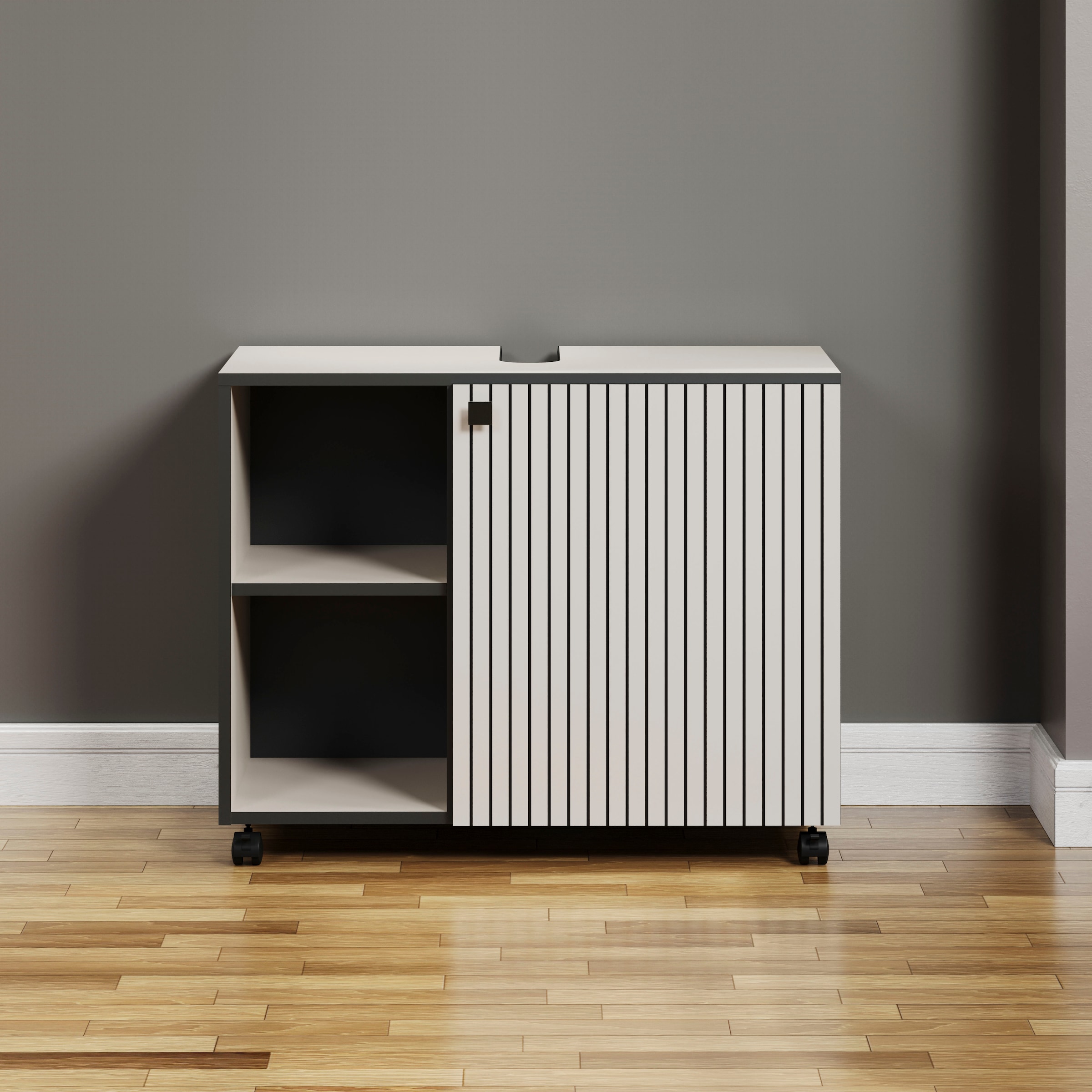 welltime Waschbeckenunterschrank "Amrum" Waschtisch auf Rollen - (B/T/H) wahlweise 60-80/42/64 cm