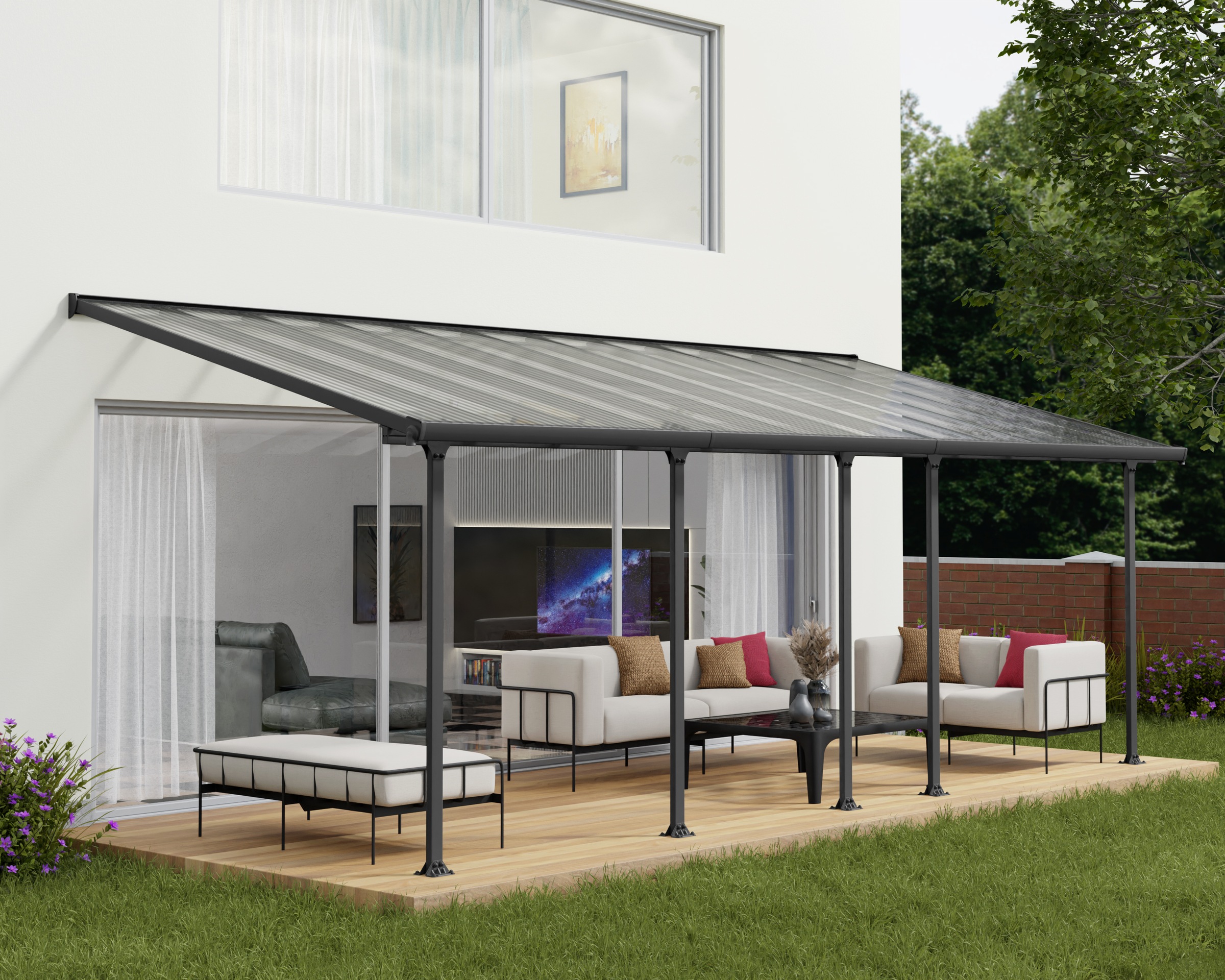 Palram - Canopia Terrassendach »Feria Alu Terrassenüberdachung«, einfache DIY Montage