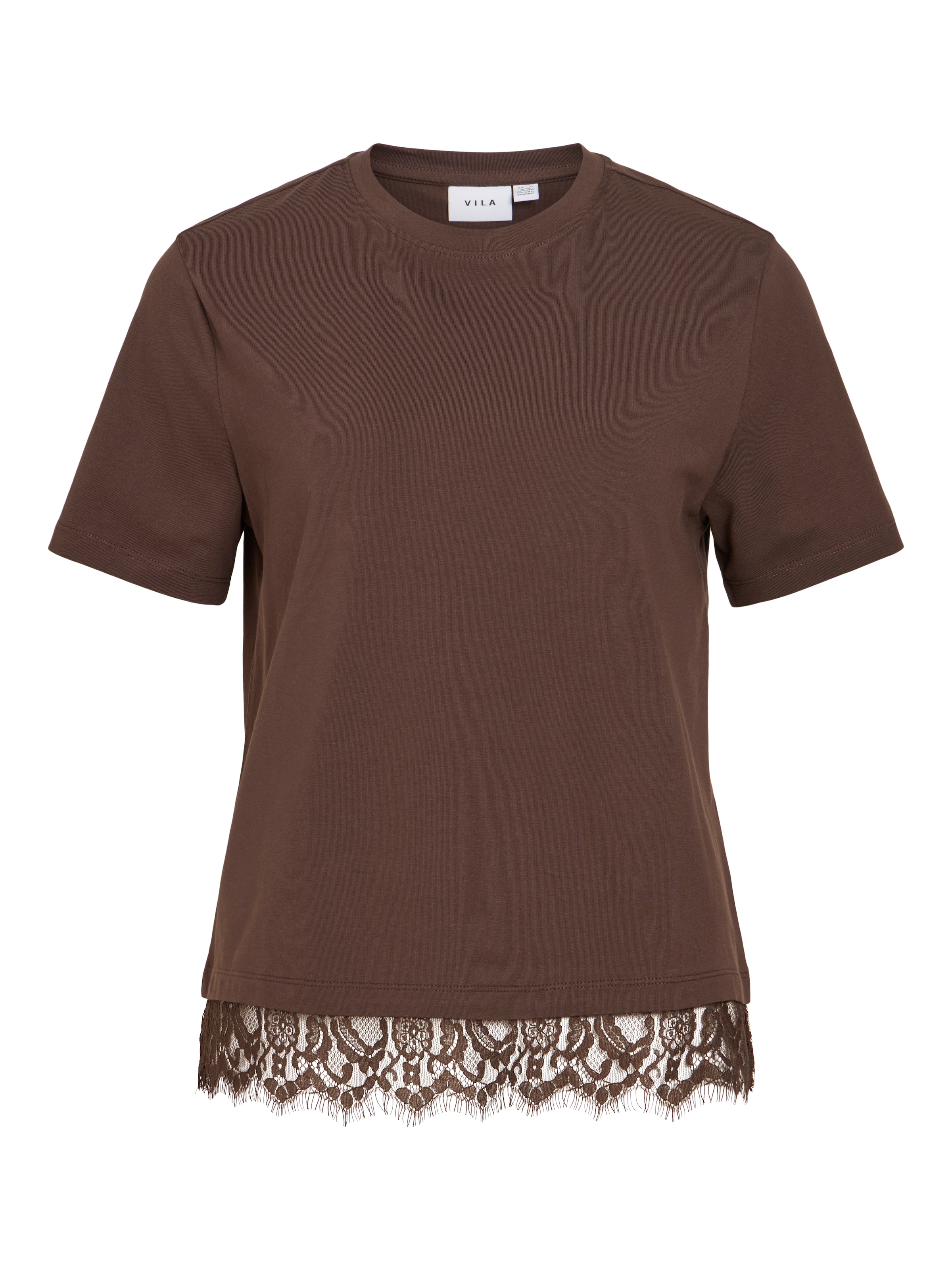Vila Spitzenshirt »VINORA S/S LACE T-SHIRT - NOOS« Baumwollmischung, regular fit, mit Spitze