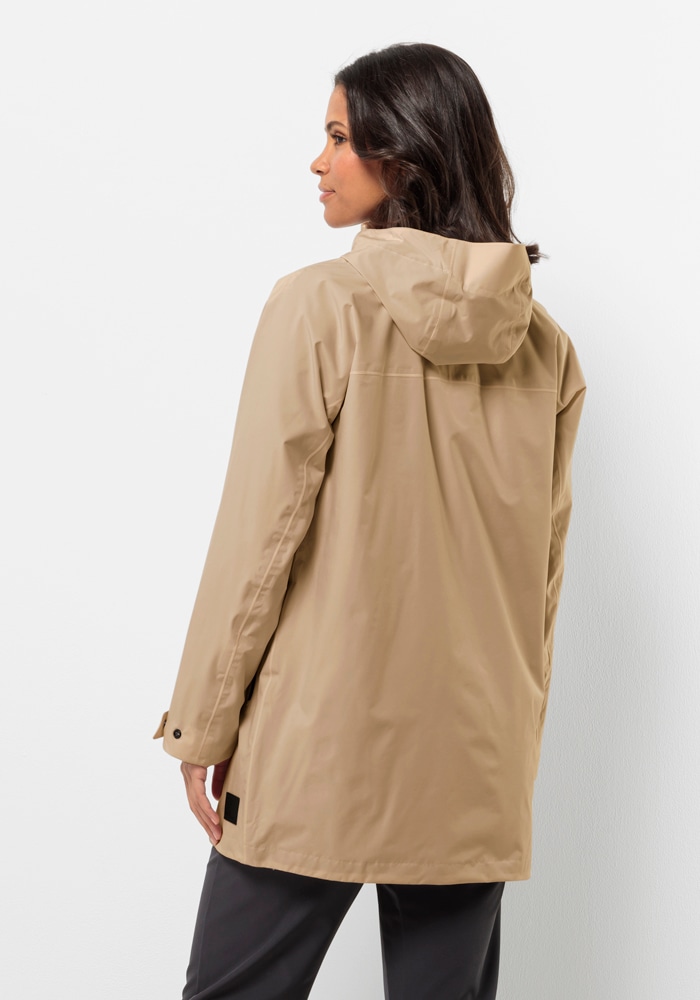 Jack Wolfskin Funktionsjacke »MAINKAI LONG JKT W«, mit Kapuze