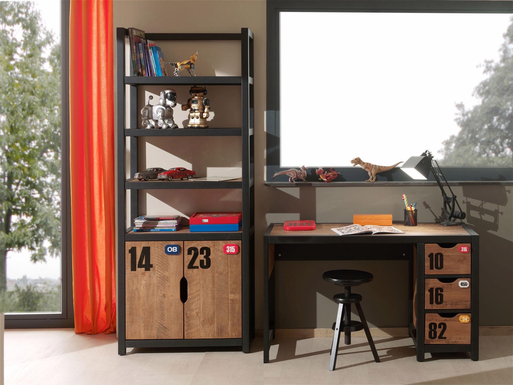 Vipack Kinderregal »Alex«, (Made in Europe), Standregal aus teilmassiver Kiefer und MDF