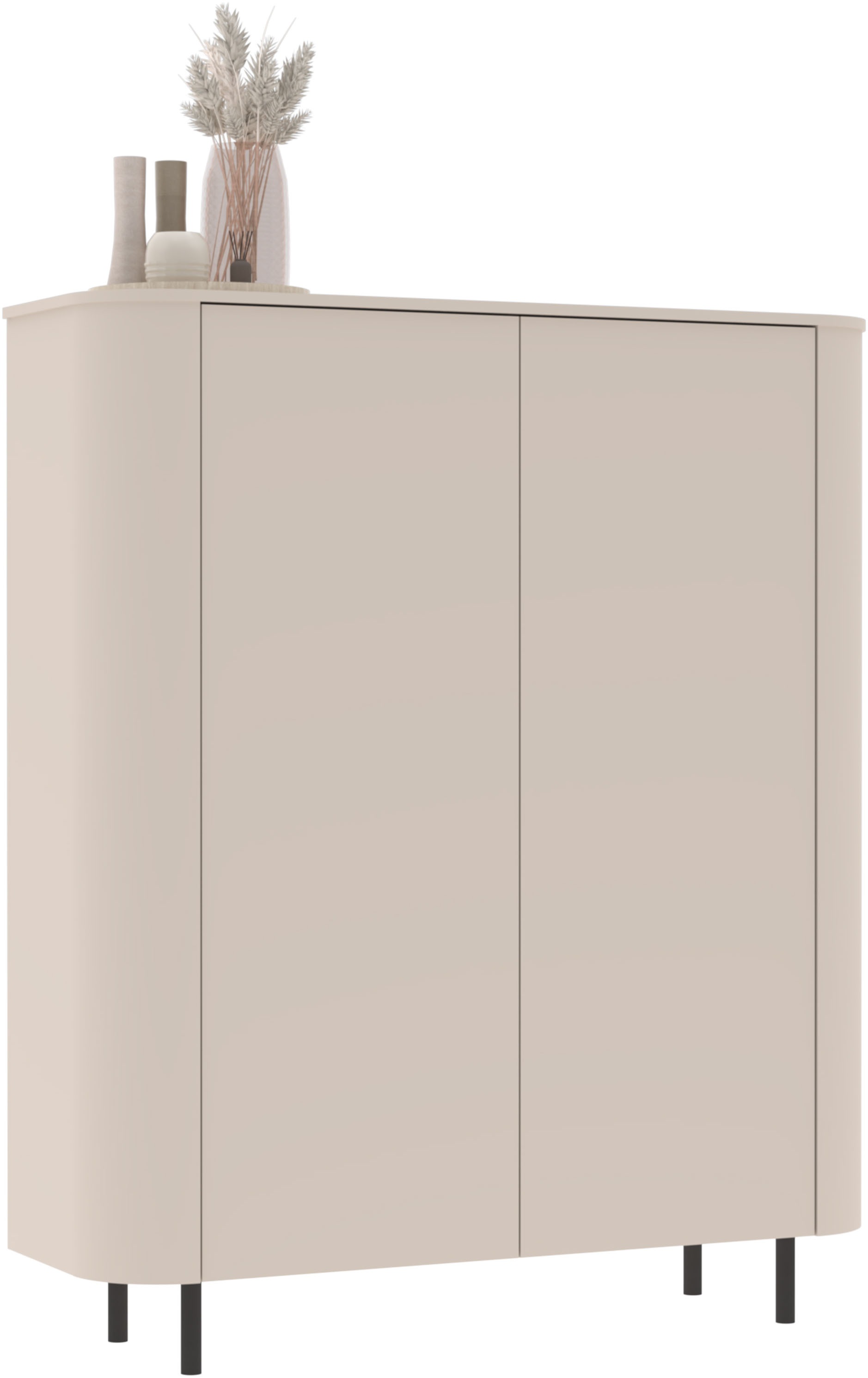 Thumbnail - OTTO home Highboard "Lido, B/H 131/154 cm, 2 Türen, Stauraumschrank, Hochkommode" Formgebogenes MDF, Stirnseiten mit Run...