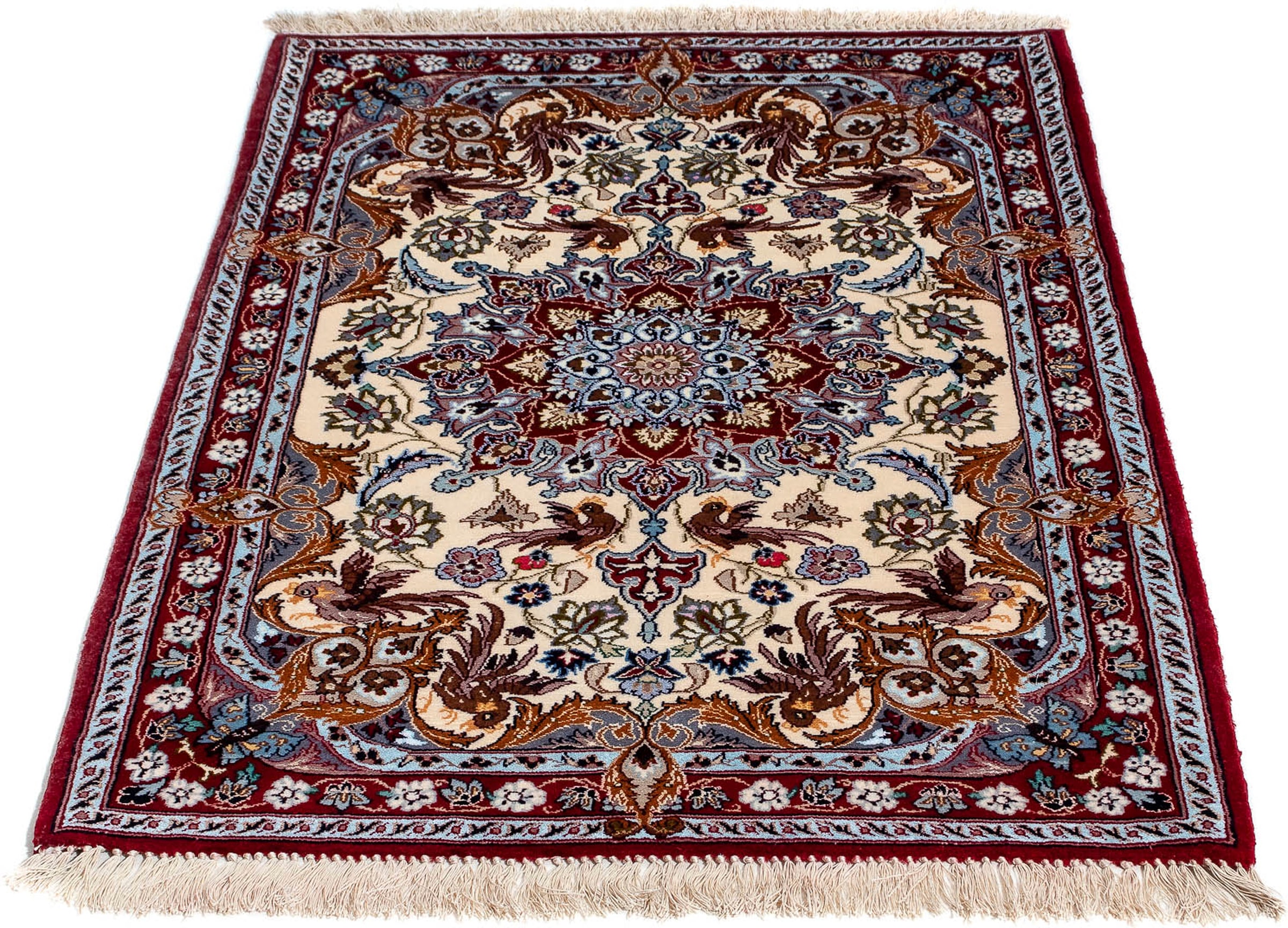 morgenland Orientteppich "Perser - Isfahan - Premium - 100 x 73 cm - dunkelrot", rechteckig, 6 mm Höhe, Wohnzimmer, Hand