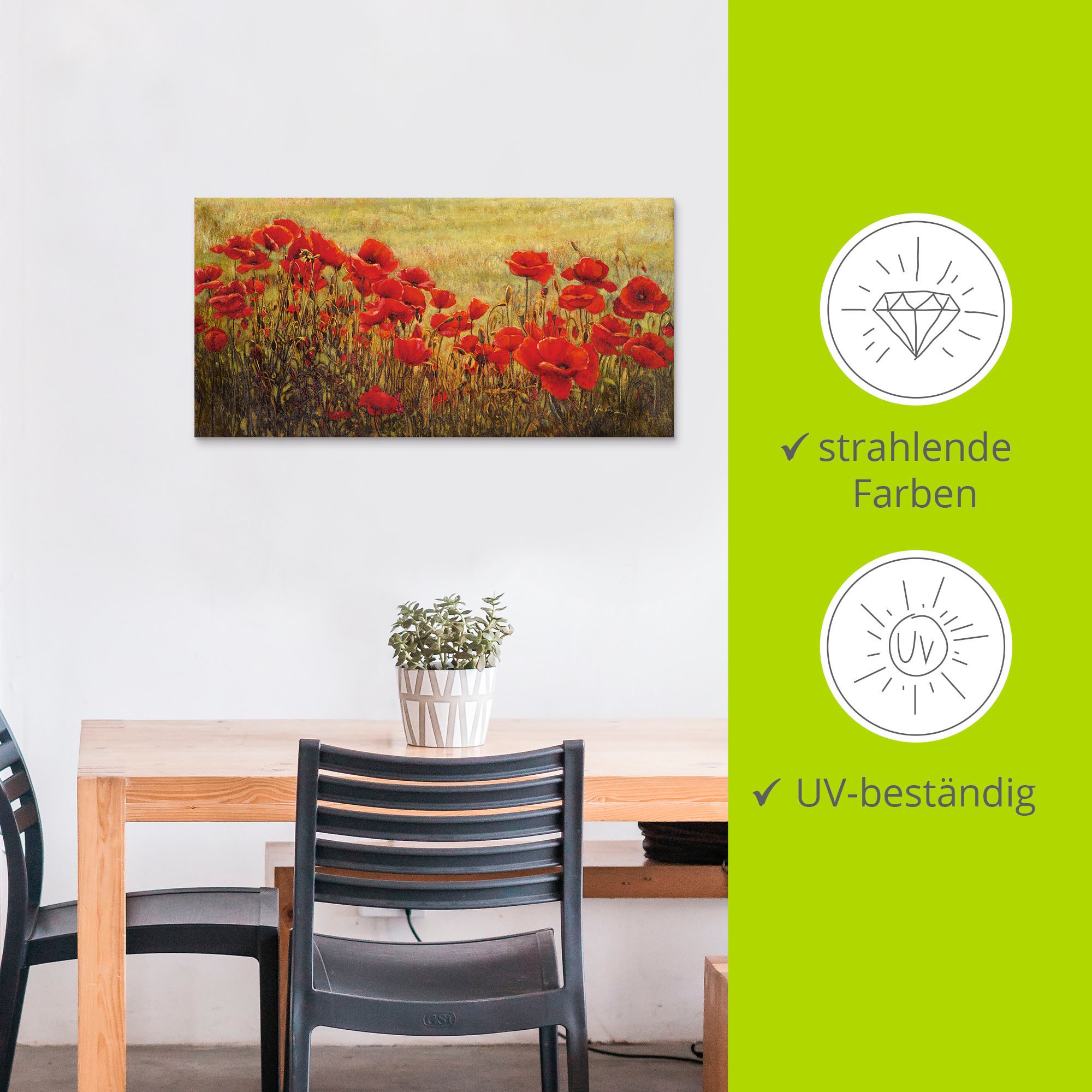 Artland Wandbild »Mohnfeld«, Blumenwiese, (1 St.), als Alubild, Outdoorbild, Leinwandbild in verschied. Größen