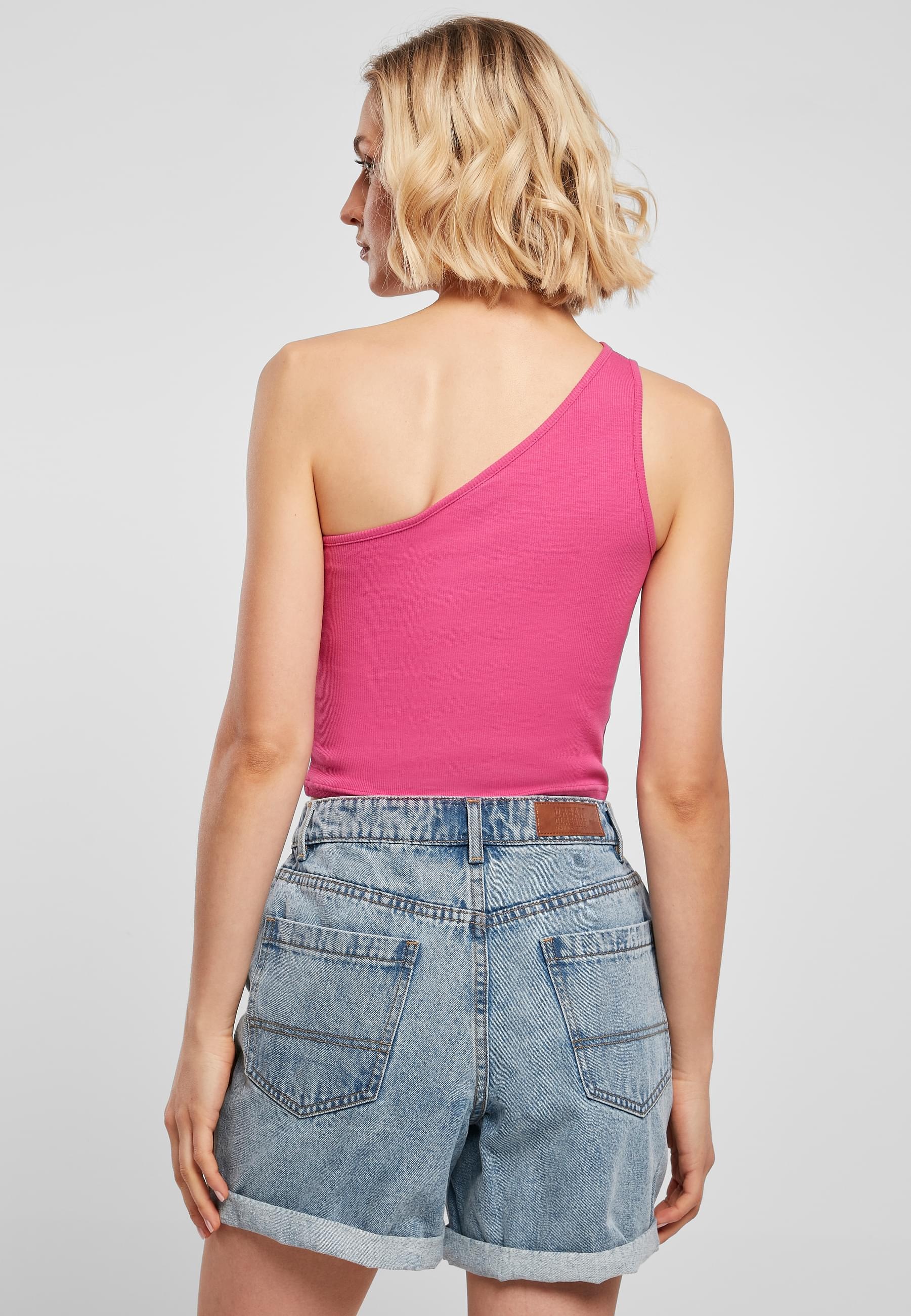 URBAN CLASSICS Muskelshirt »Urban Classics Damen Ladies Cropped Asymmetric Top«, (1 tlg.)