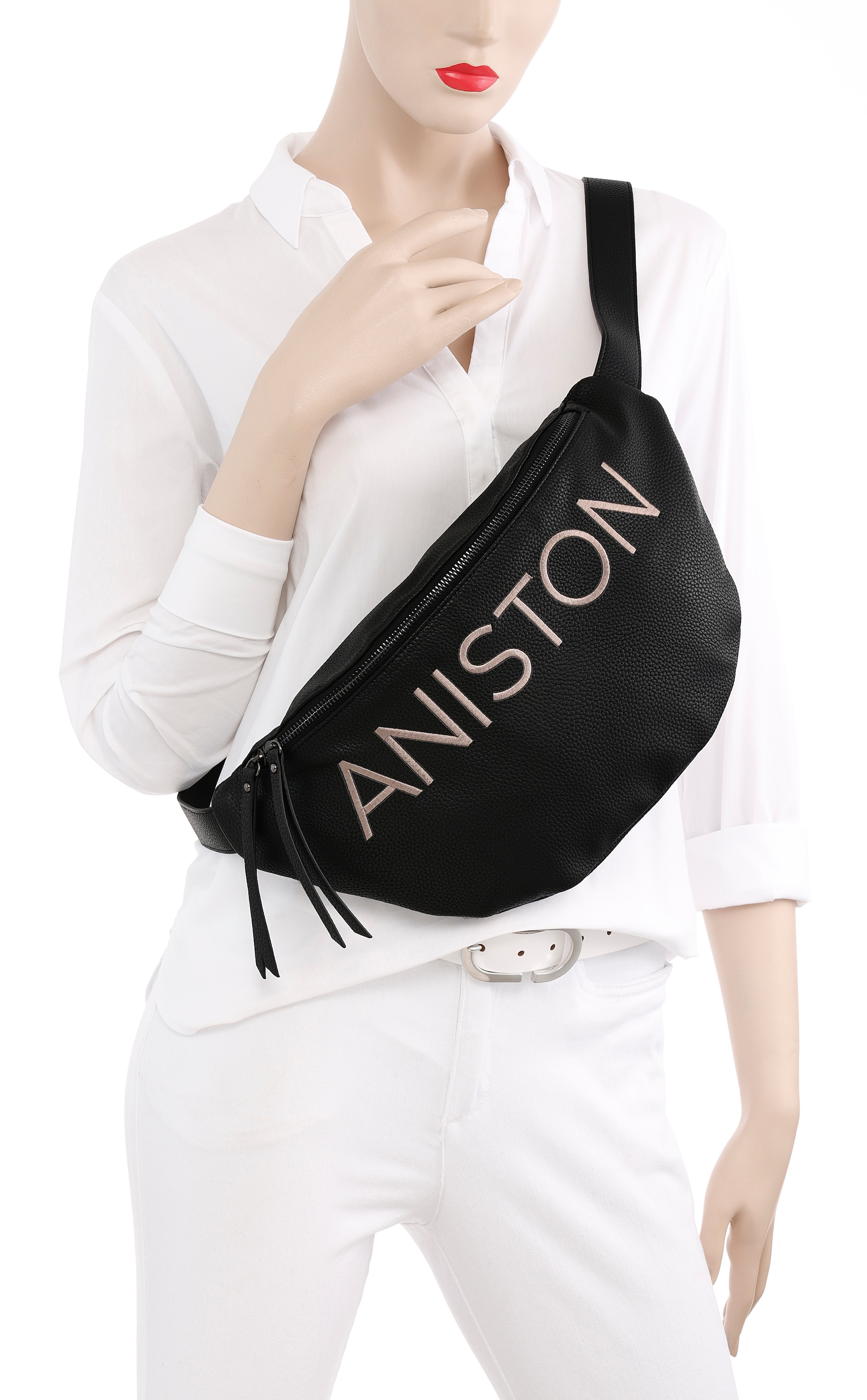 Aniston by BAUR Umhängetasche, mit gesticktem Schriftzug