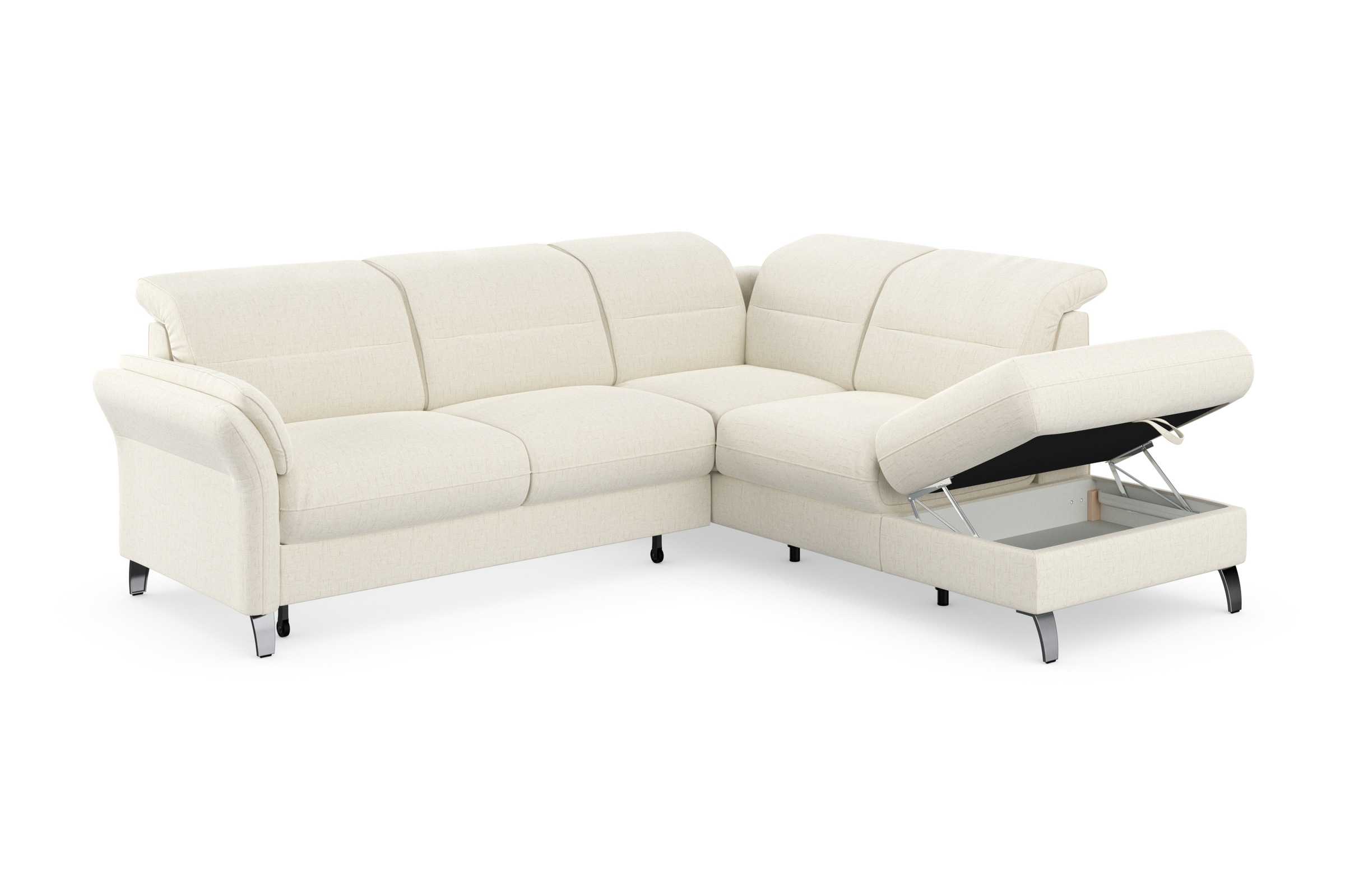 sit&more Ecksofa »Grenoble L-Form mit Federkern«, wahlweise mit Bettfunktion, Bettkasten, Arm- und Kopfteilverstellung