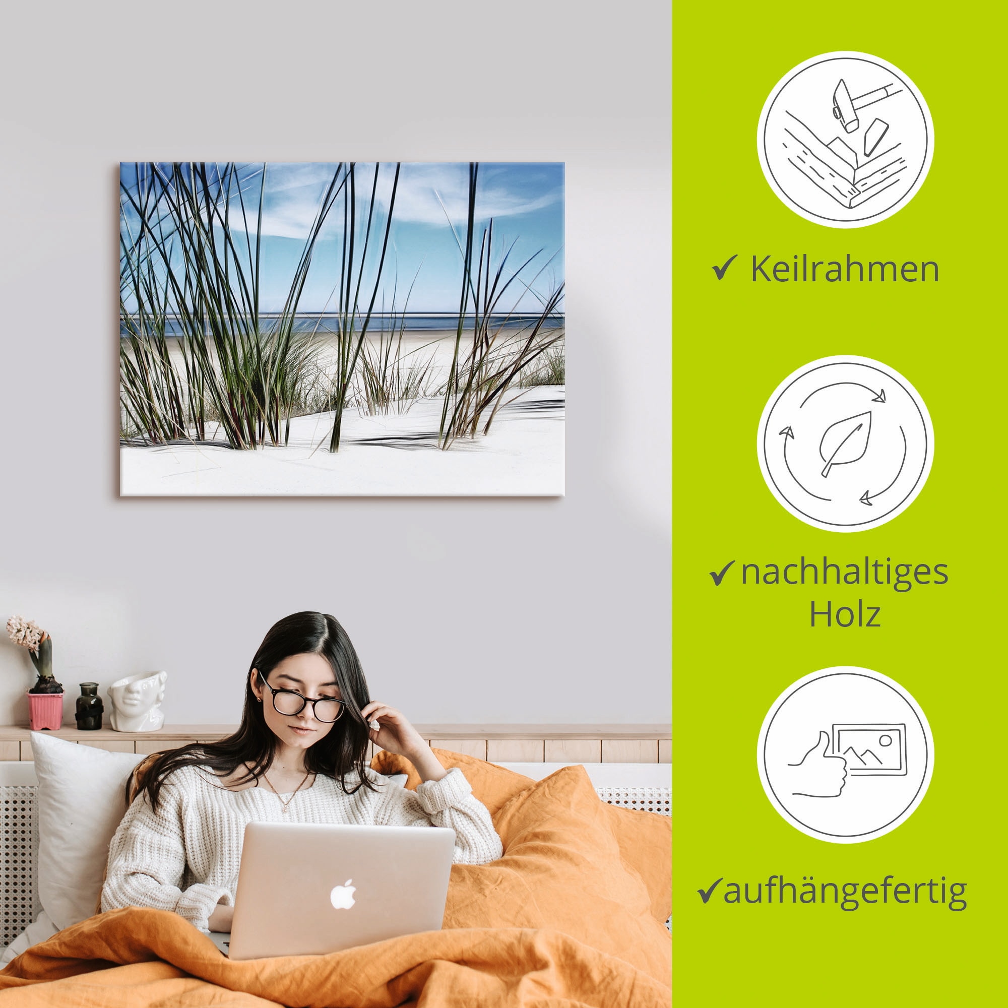 Artland Wandbild »Düne«, Strand, (1 St.), als Leinwandbild, Poster, Wandaufkleber in verschied. Größen