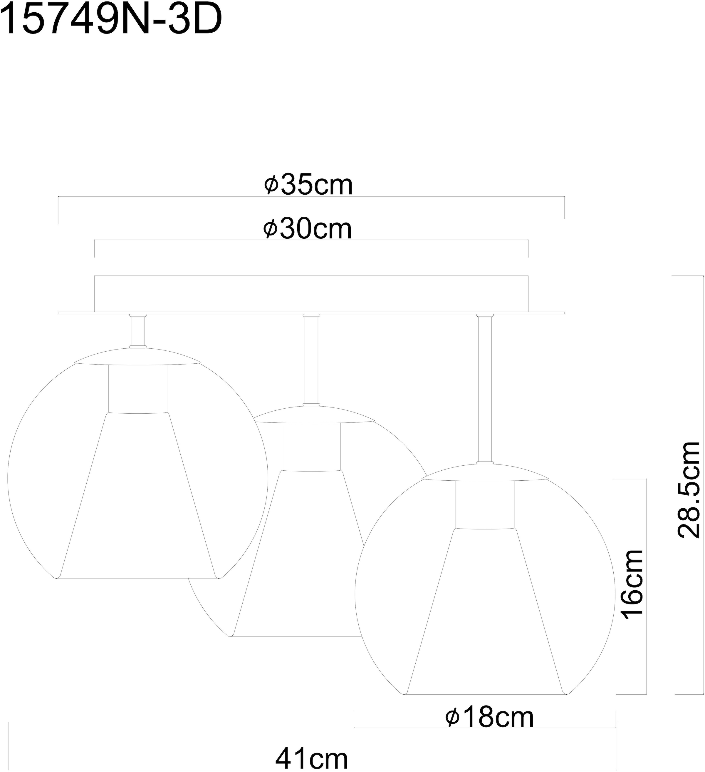 GLOBO LIGHTING Deckenleuchte »BARRY«, Leuchtmittel E27 | ohne Leuchtmittel, Deckenlampe/Metall/Glaskugeln opal/Glaskristalle klar