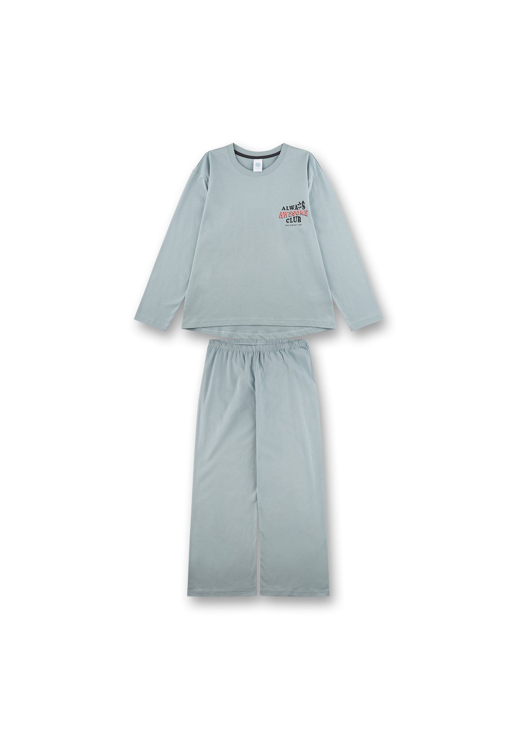 SANETTA Mädchen Schlafanzug "Pyjama Pyjama long uni", Gr. 140, grün, Obermaterial: 100% Baumwolle CO., Homewear-Sets