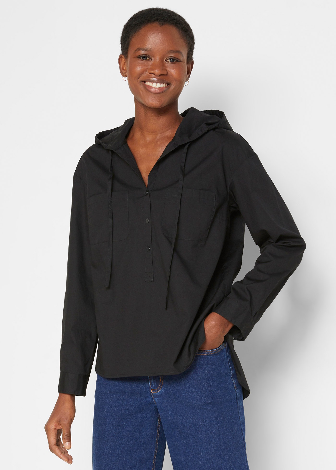 bonprix Tunika 1 mit Kapuze, lässig geschnitten, mit langem Arm günstig online kaufen