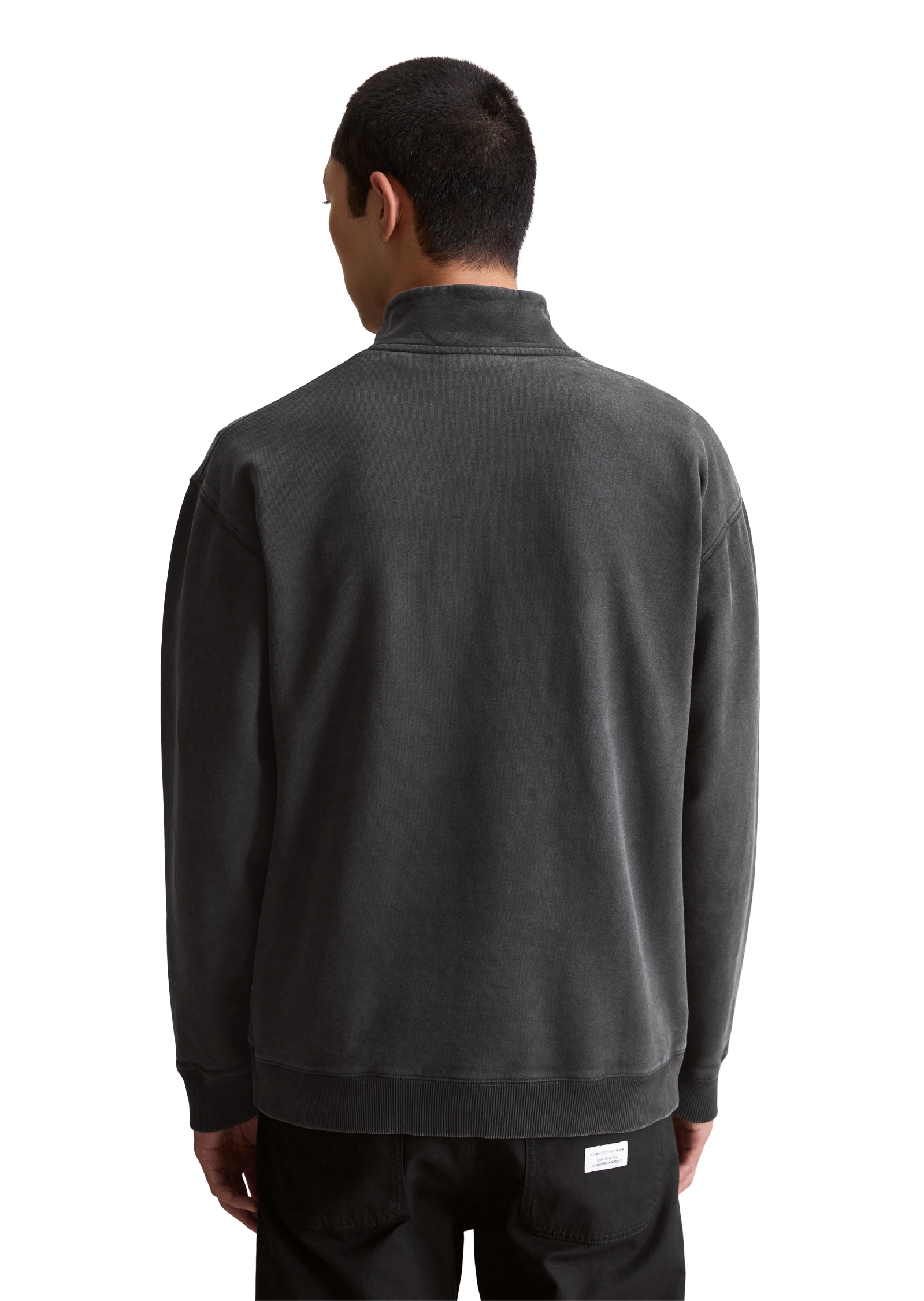 Marc O'Polo DENIM Sweatshirt, Troyerkragen, relaxed fit, Logoprint