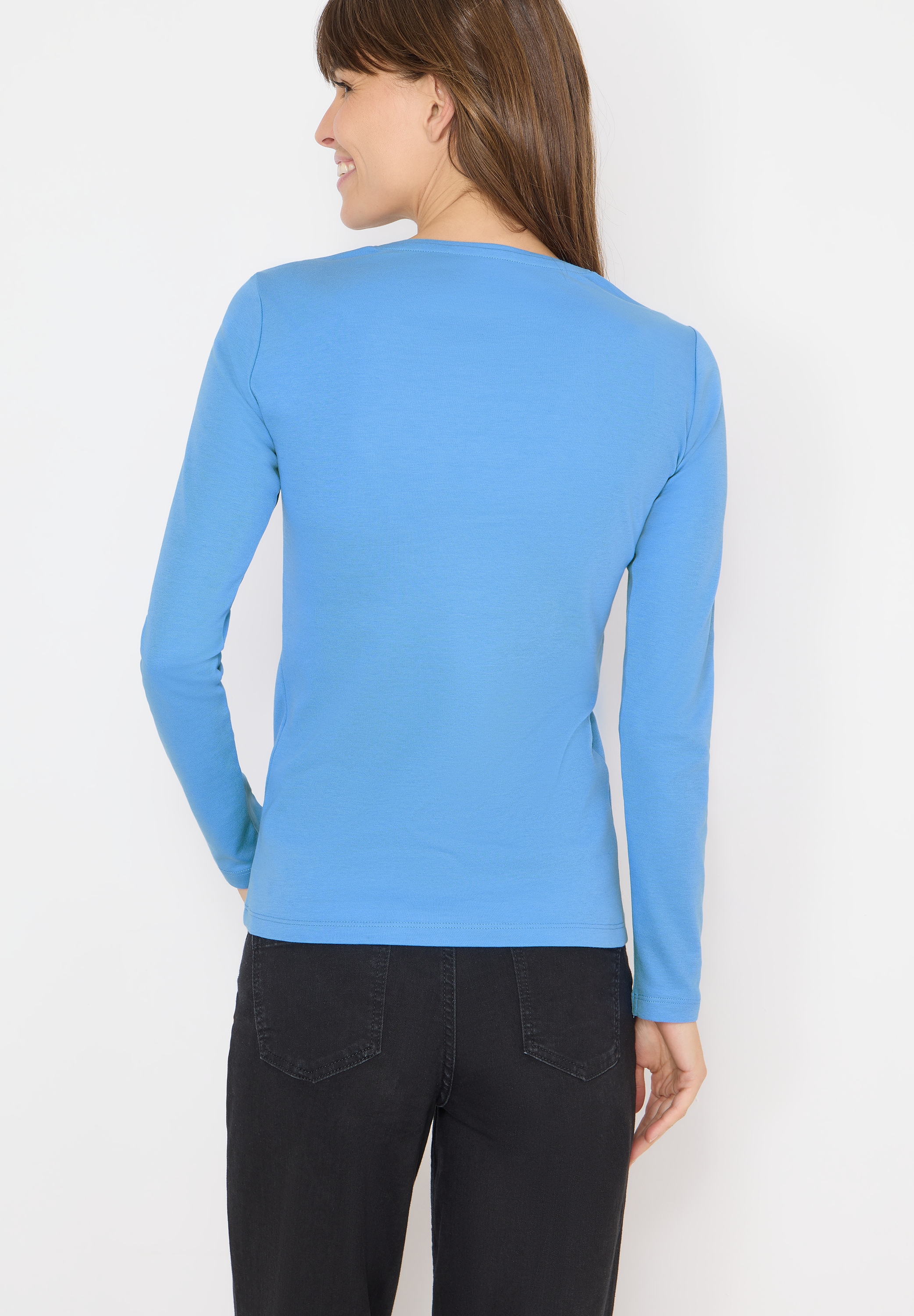 Cecil Langarmshirt »Style Pia« unifarben, Rundhals