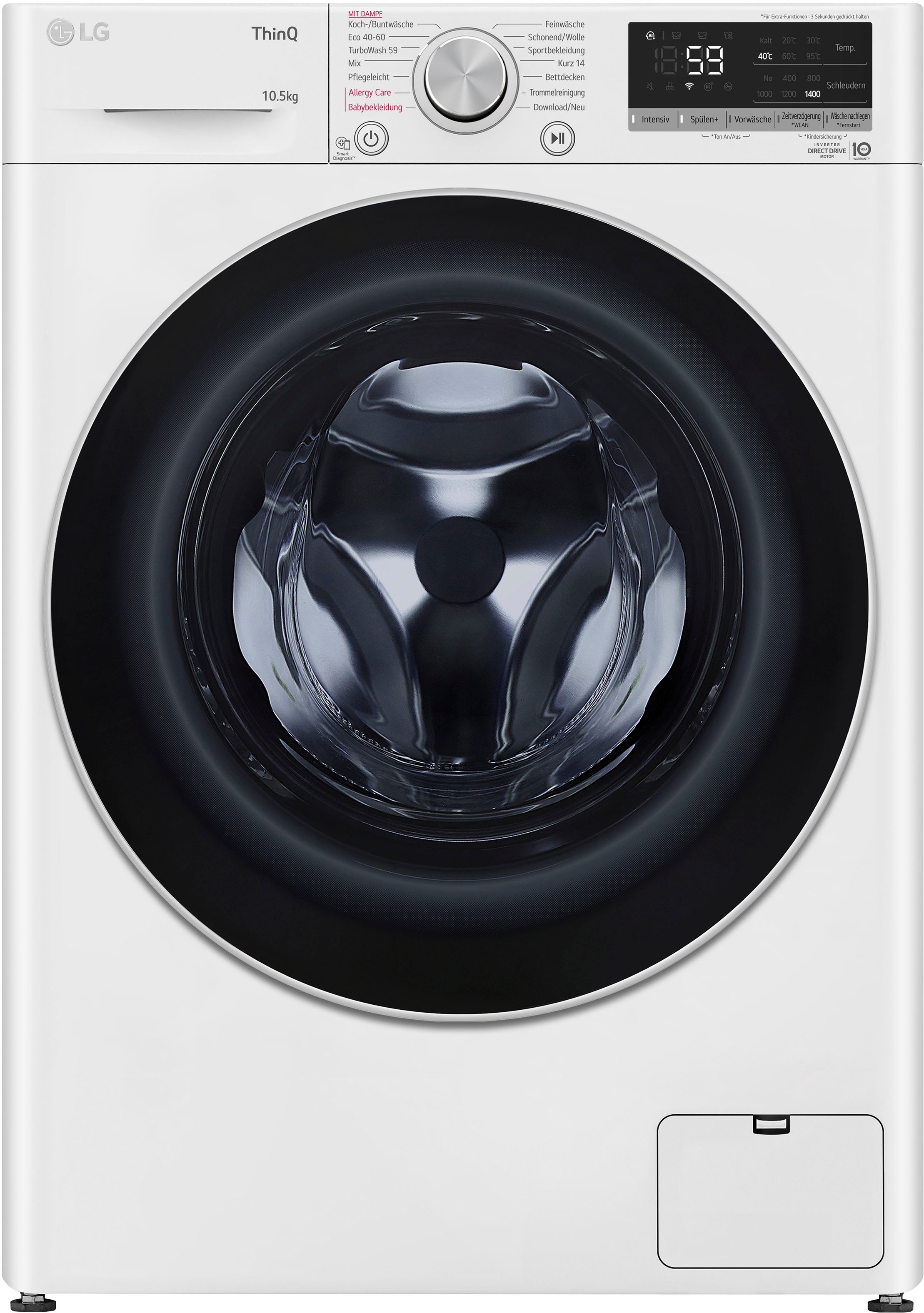 LG Waschmaschine 1400 Rechnung auf kg, BAUR U/min 10,5 F4WV70X1, | »F4WV70X1«