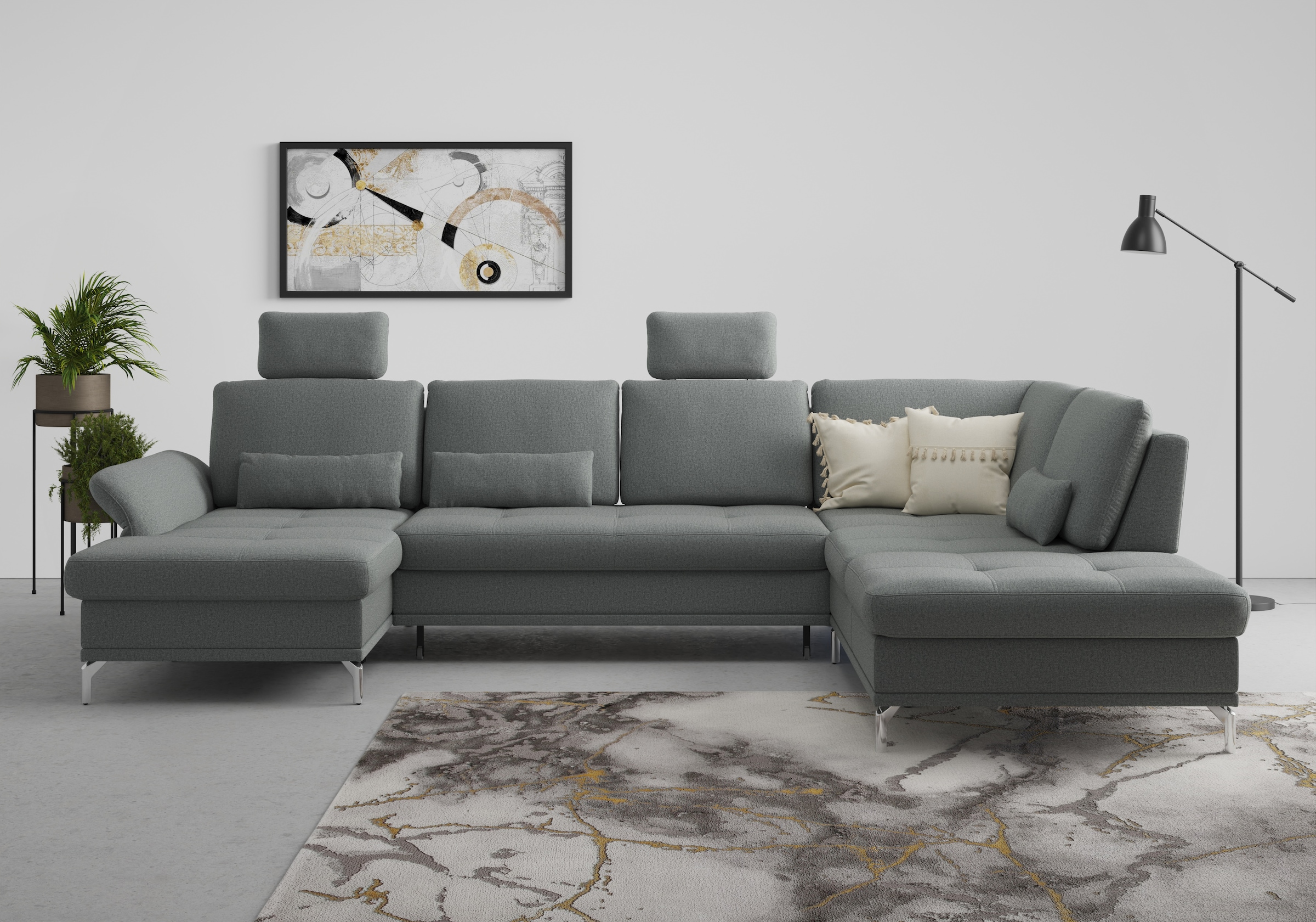 INOSIGN Wohnlandschaft "Palm Beach U-Form" Federkern, mit Sitztiefenverstel günstig online kaufen