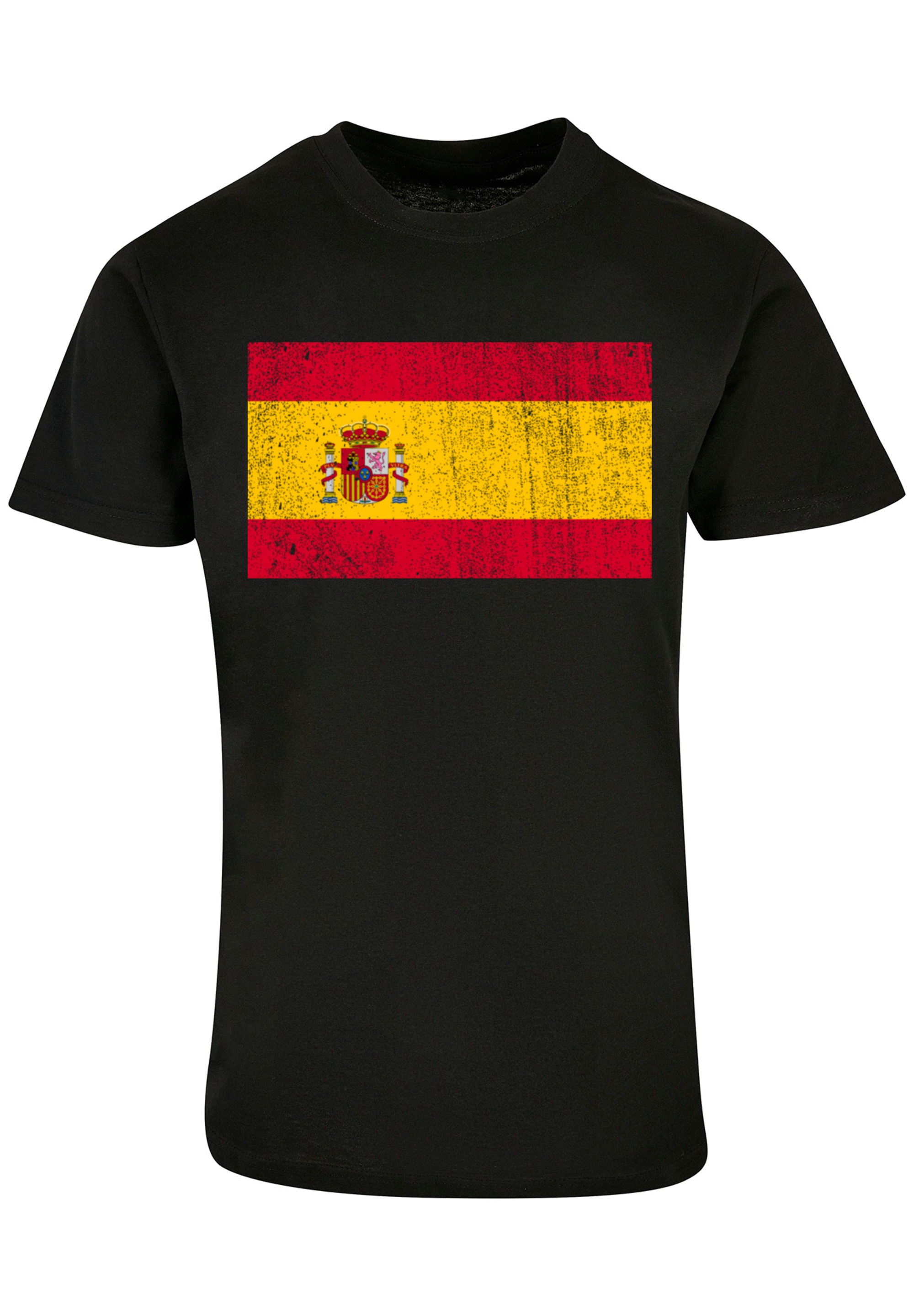 F4NT4STIC T-Shirt »Spanien Flagge Spain distressed«, Print