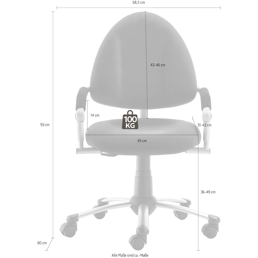 Mayer Sitzmöbel Bürostuhl »Kinder- und Jugenddrehstuhl myFREAKY«, Polyester-Flachgewebe