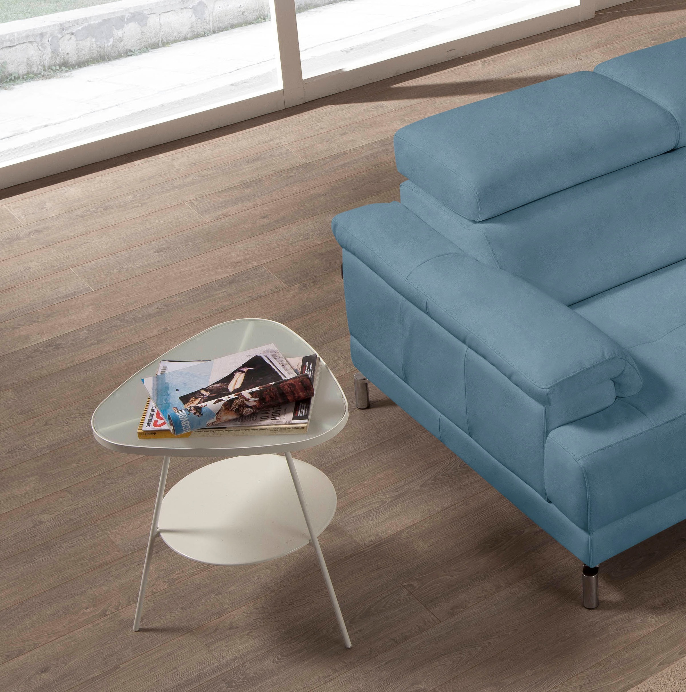 Egoitaliano Ecksofa »Soul, Design und Sitzkomfort auf hohem Niveau, tolle Details, L-Form«, mit Recamiere, inkl. Kopfteilverstellung