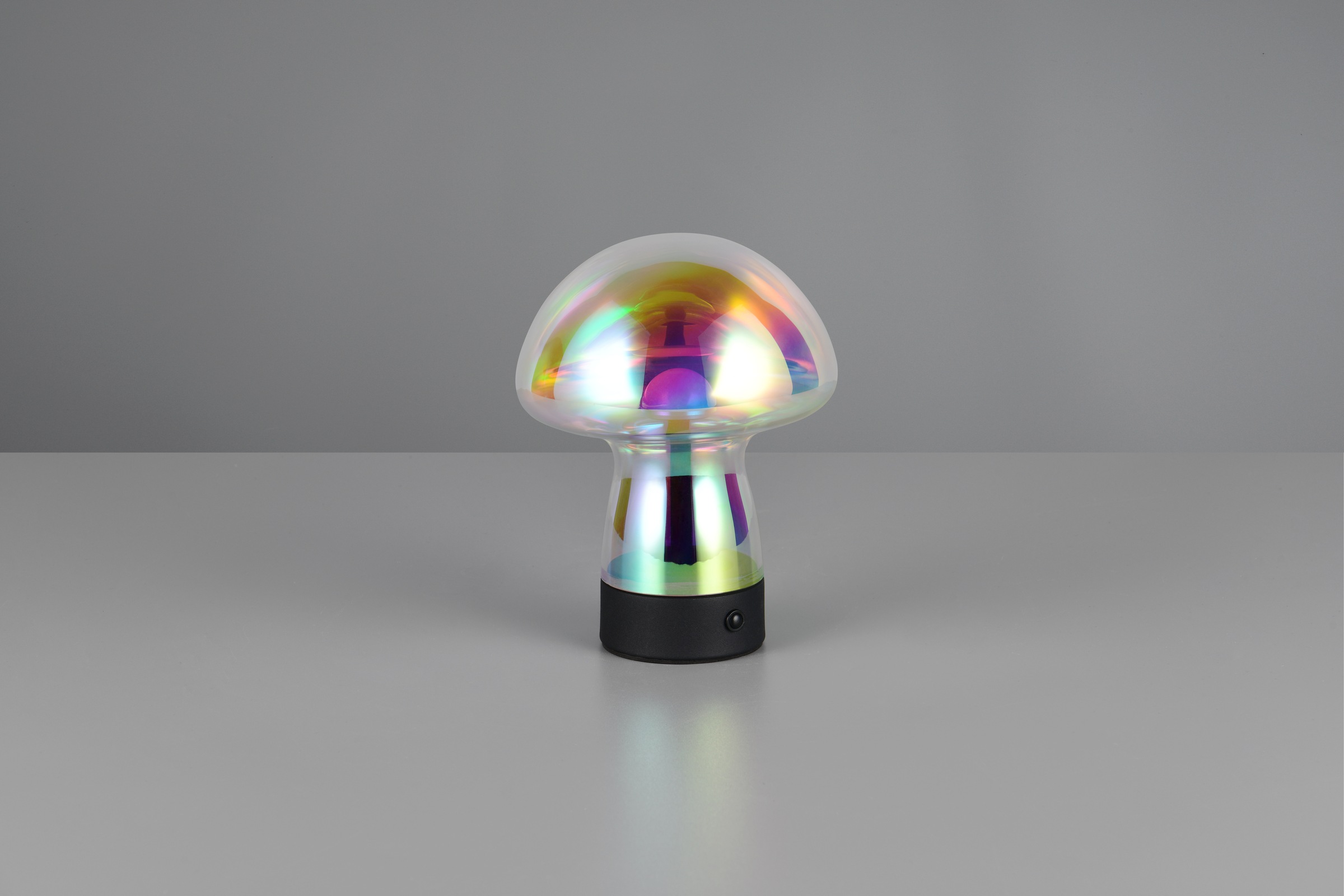REALITY Leuchten LED Tischleuchte »DOOLEY, Akku LED Tischlampe aus Glas, Höhe 18 cm Ø 14cm, IP20 1,5W LED«, 1 flammig, Leuchtmittel LED-Board | LED fest integriert, 140 Lumen 3000K warmweiß, Touchdimmer, USB-Ladeanschluss