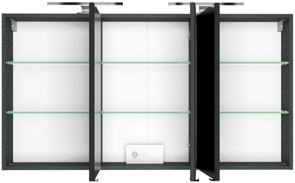 welltime Badmöbel-Set »Welltime Möbel Baabe Waschtisch-Set 3tlg. oder 5tlg.«, (3 St.), gedämpfte Scharniere und Softclose-Funktion, inklusive LED-Beleuchtung