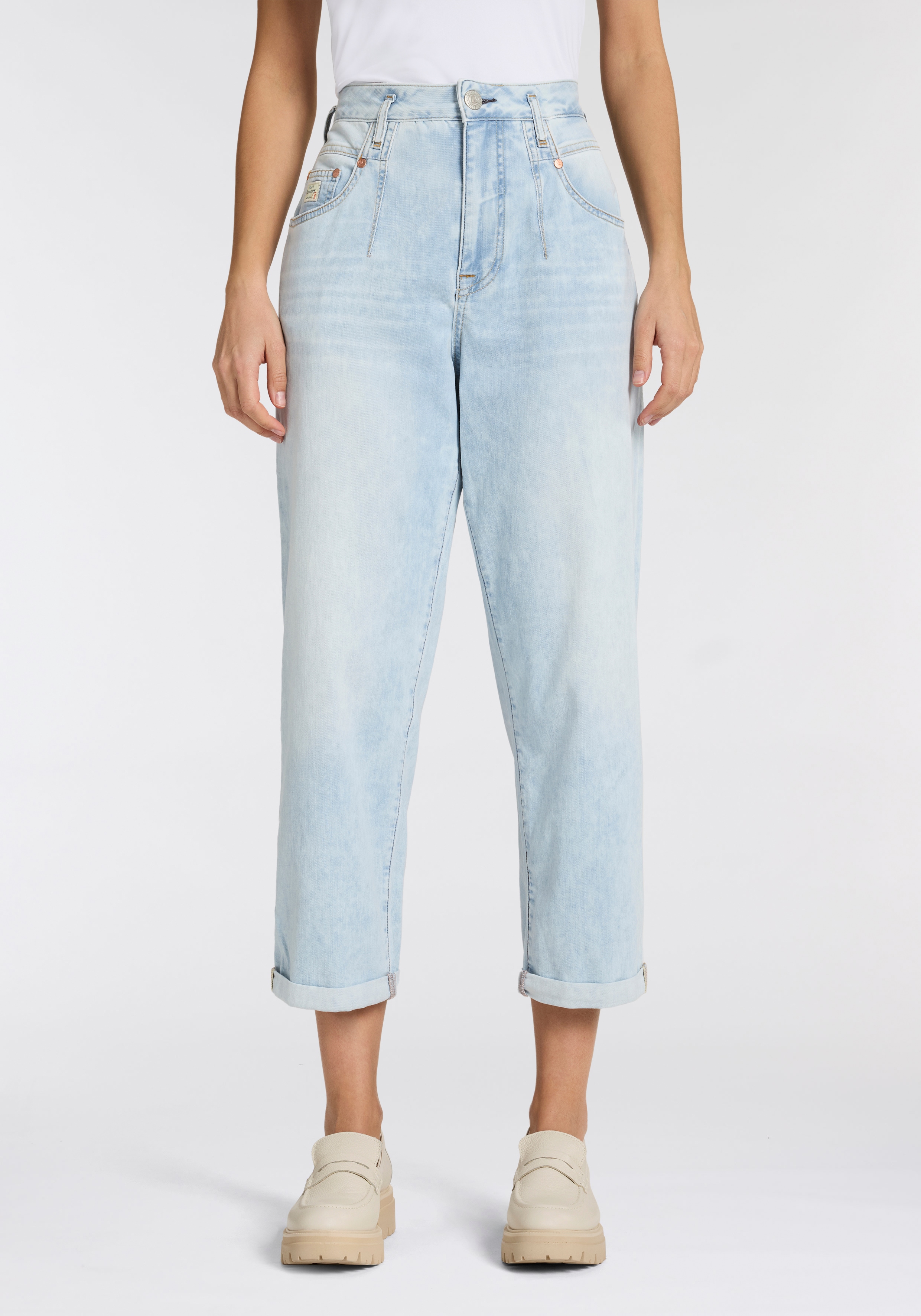 Herrlicher Straight-Jeans "Brooke Denim Light" krempelbar