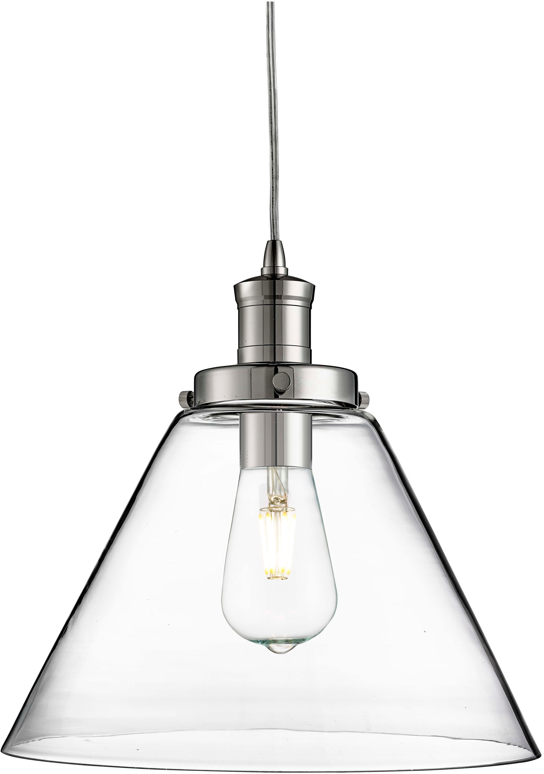 Searchlight Pendelleuchte »Pyramidenanhänger - Metall & Glas« E27 1 Stk.