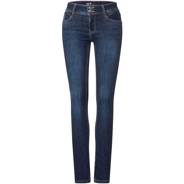 STREET ONE Slim-fit-Jeans, mit Markenlabel hinten für kaufen | BAUR