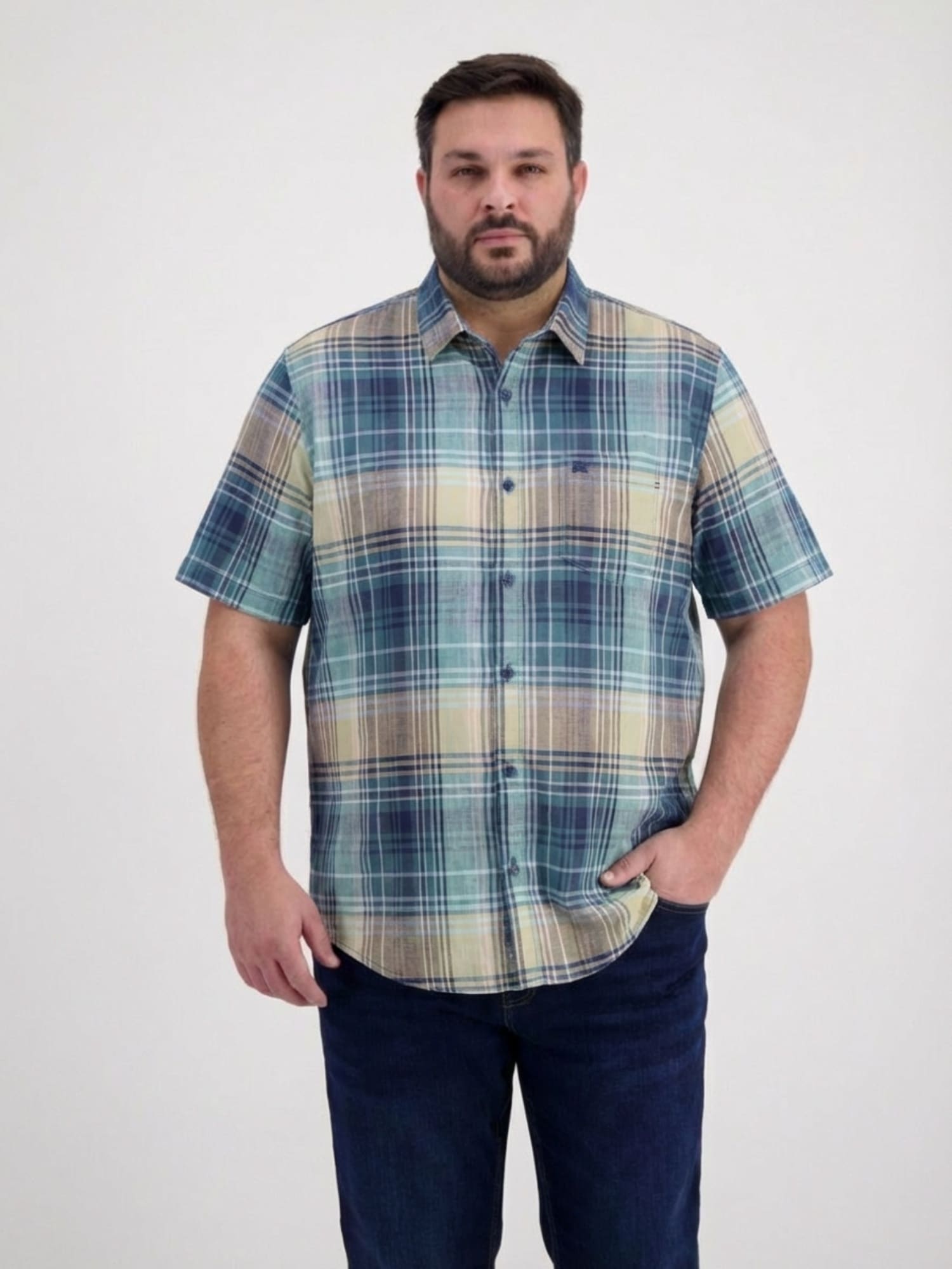 LERROS Kurzarmhemd »Kariertes Kurzarmhemd in großen Größen«