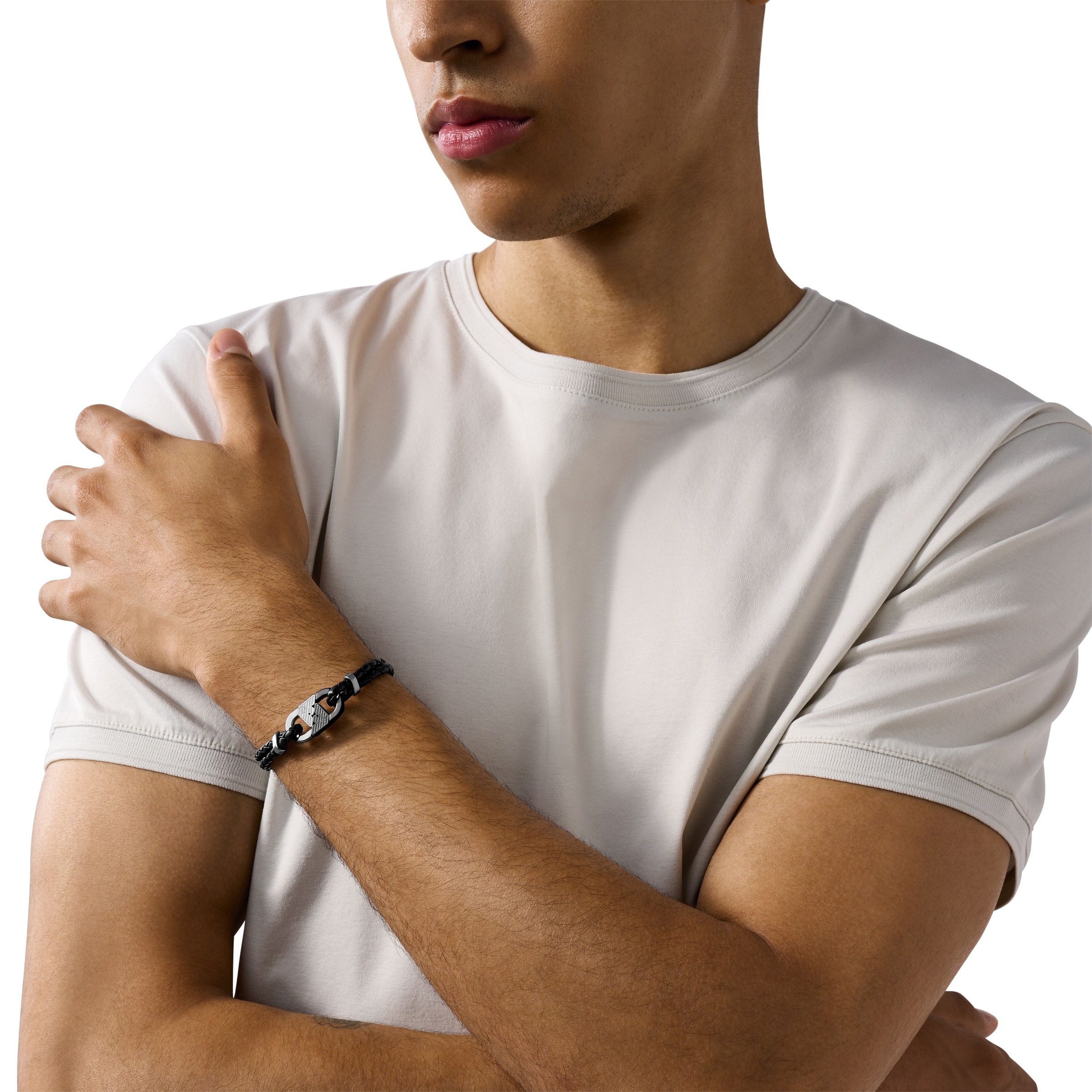 Emporio Armani Armband »Schmuck Geschenk Edelstahl Leder, EGS3171040«