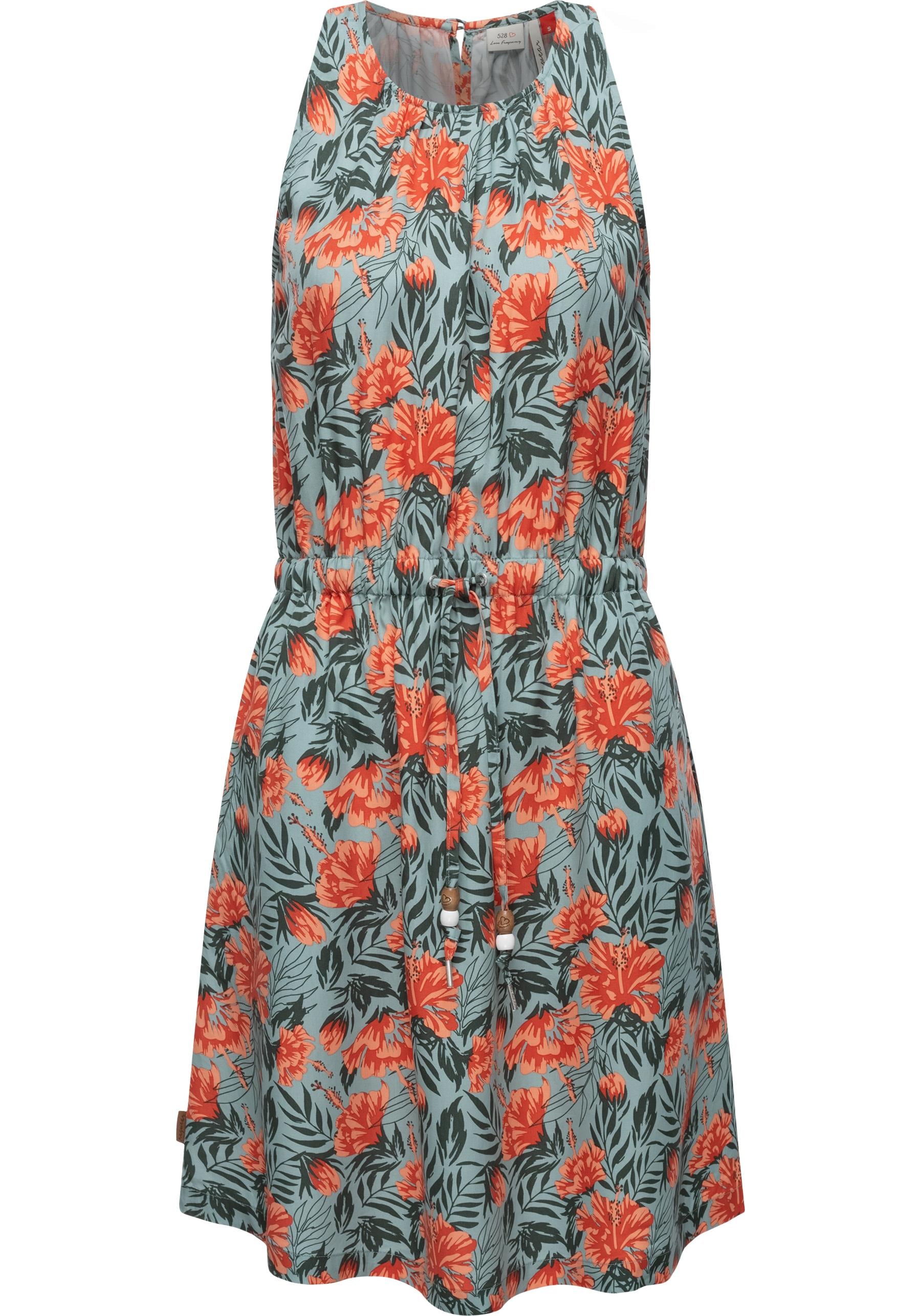 Ragwear A-Linien-Kleid "Sanai Print Organic" Ohne Taschen stylisches Sommerkleid mit verspielten Details