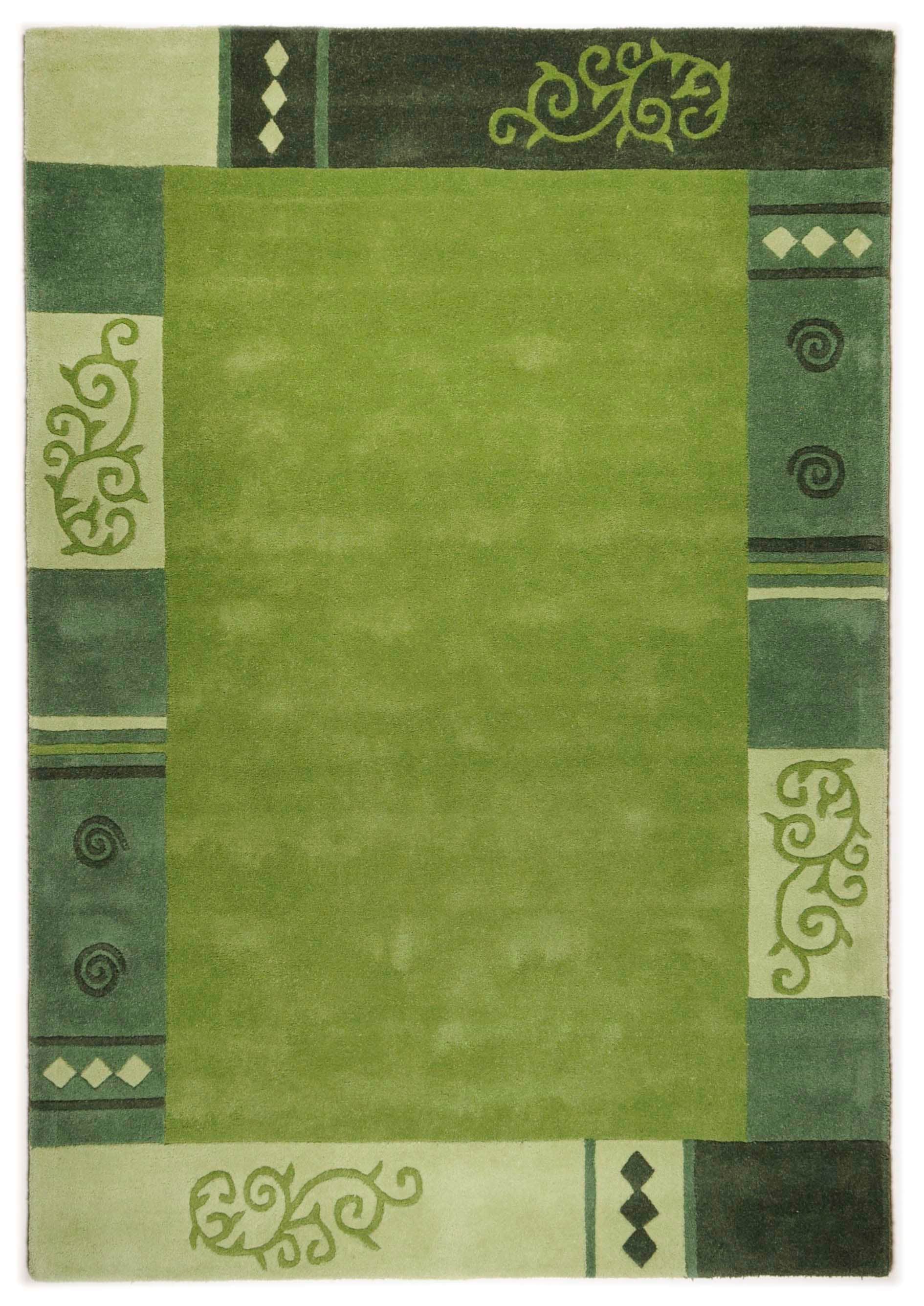 THEKO Wollteppich "Ambadi" rechteckig 14 mm Höhe reine Schurwolle, handgetuftet, mit Bordüre, modern