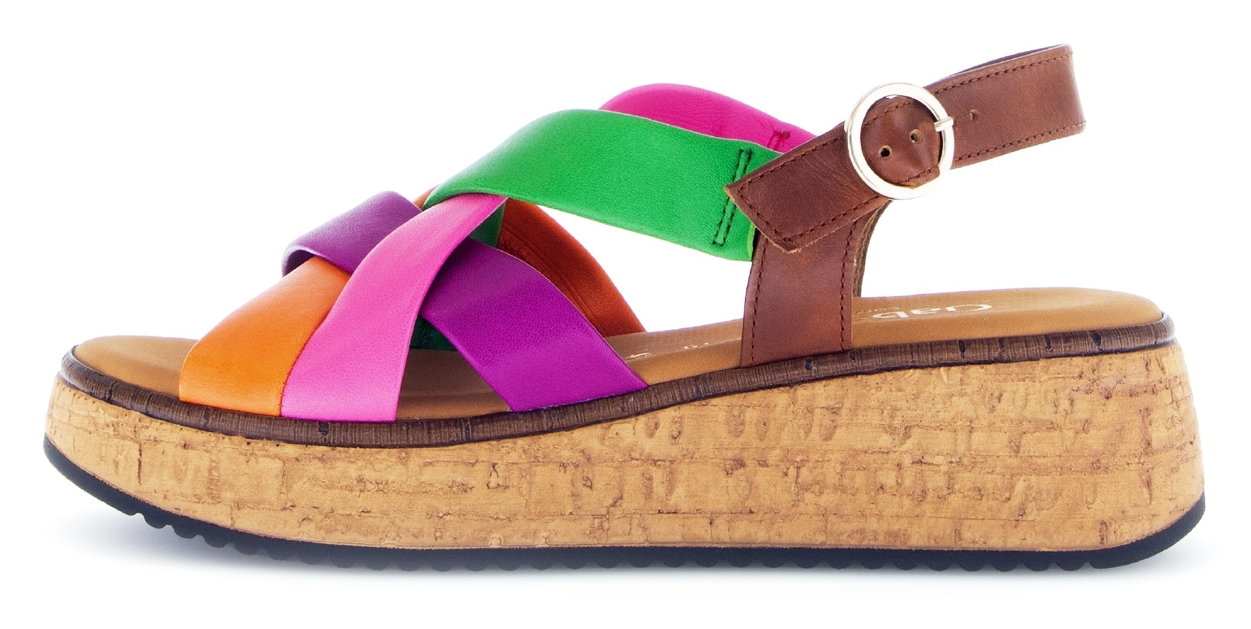 Gabor Keilsandalette »FLORENZ«, Plateau, Sommerschuh, in farbenfrohem Design, Weite G (=weit)