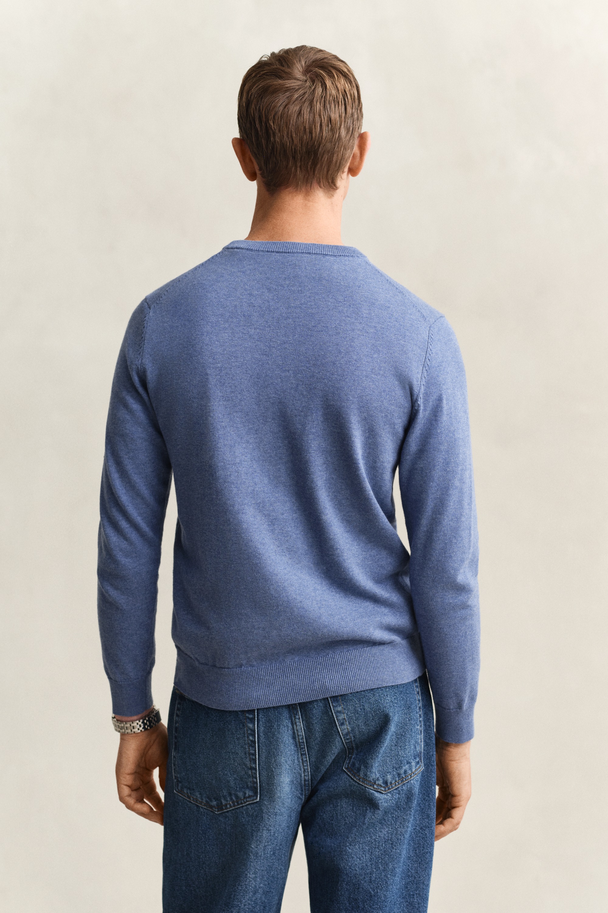 Gant Rundhalspullover "CLASSIC COTTON C-NECK" Premium Strickpullver aus wei günstig online kaufen
