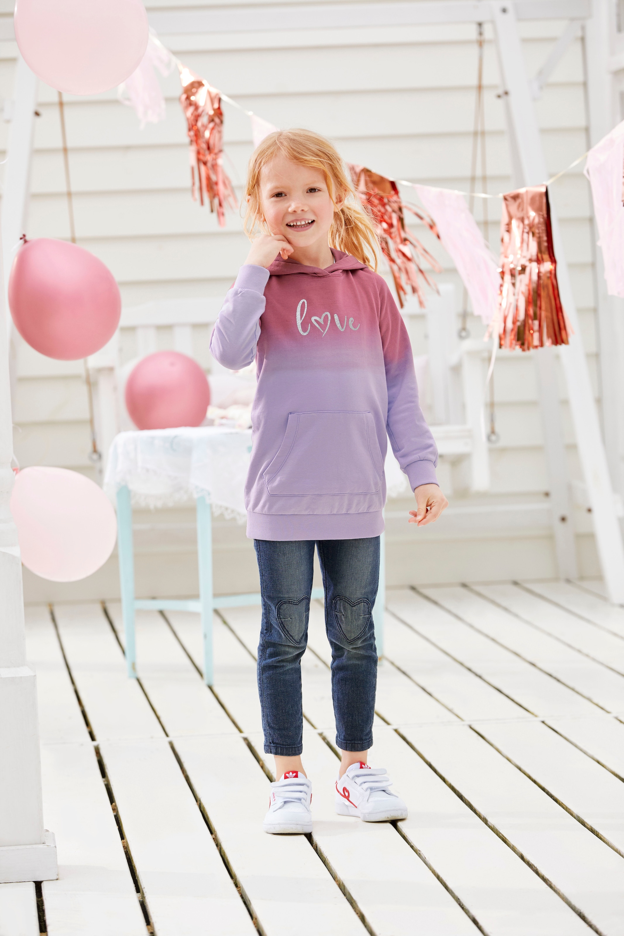 KIDSWORLD Longsweatshirt Kapuze | im mit Farbverlauf BAUR »LOVE«