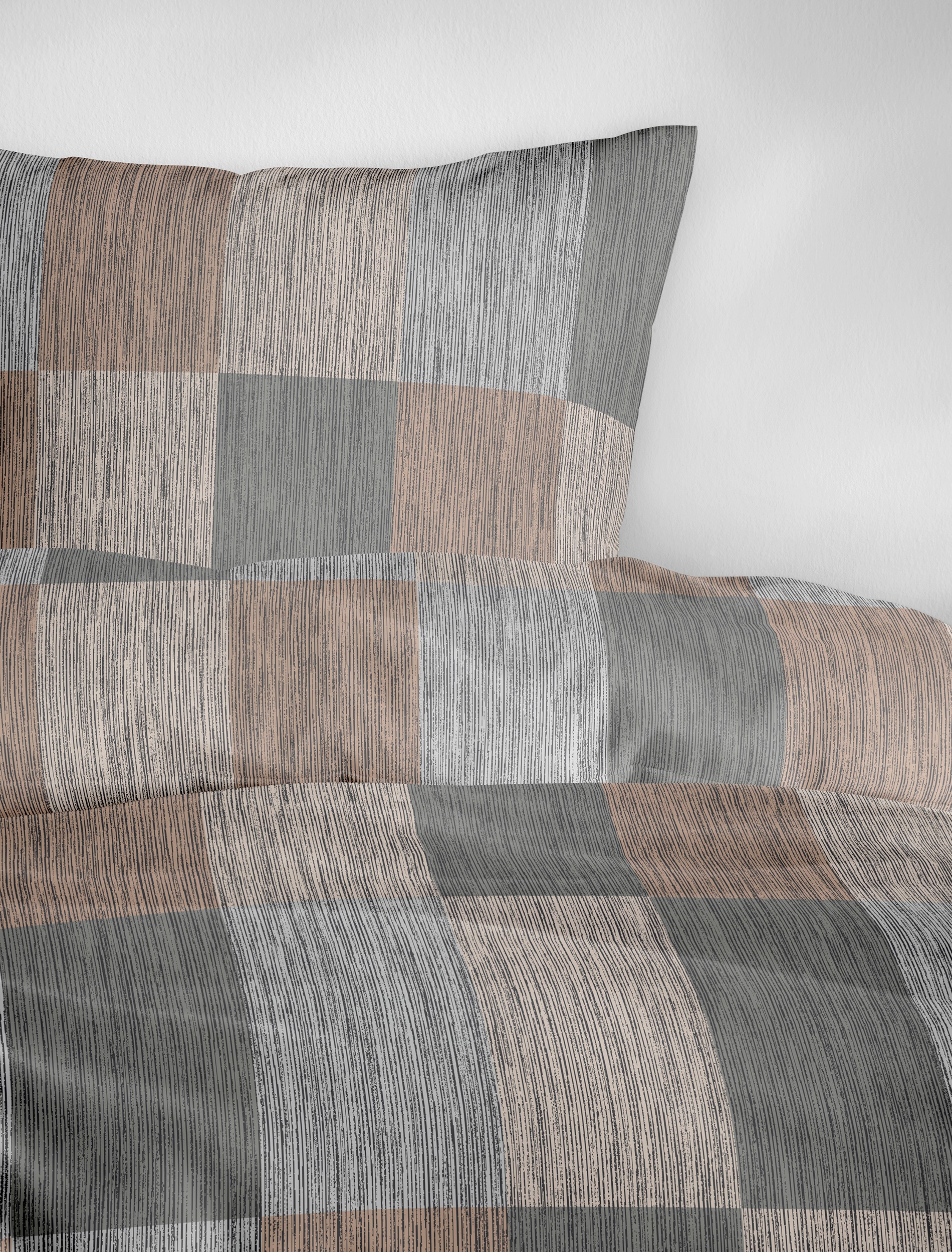 Thumbnail - BIERBAUM Bettwäsche "4142" 2 Stk. tlg. Biber, 100 % Baumwolle, pflegeleicht, kuschelig weich