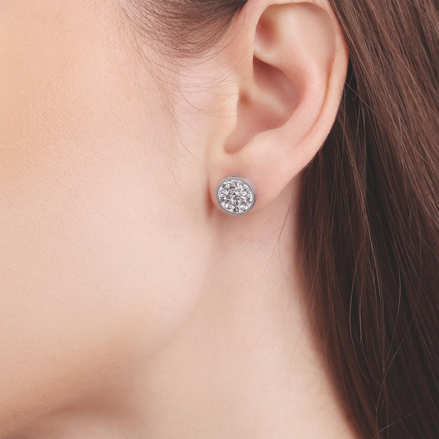 TOM TAILOR Paar Ohrstecker »Schmuck Geschenk Edelstahl Kreis rund« mit Kristallsteine