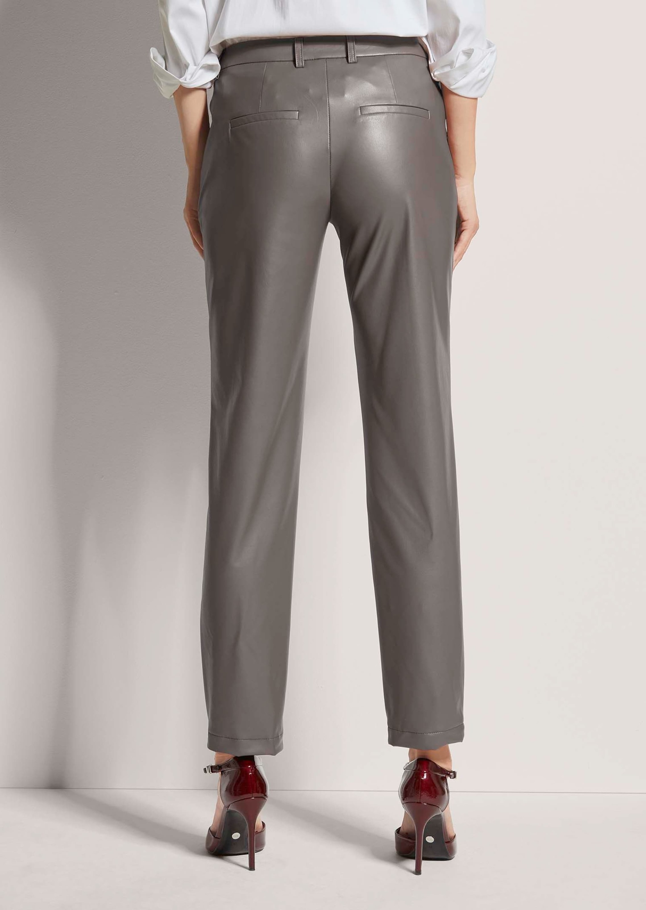 MADELEINE Stretch-Hose »Kunstlederhose Kunstlederhose mit Biesen«