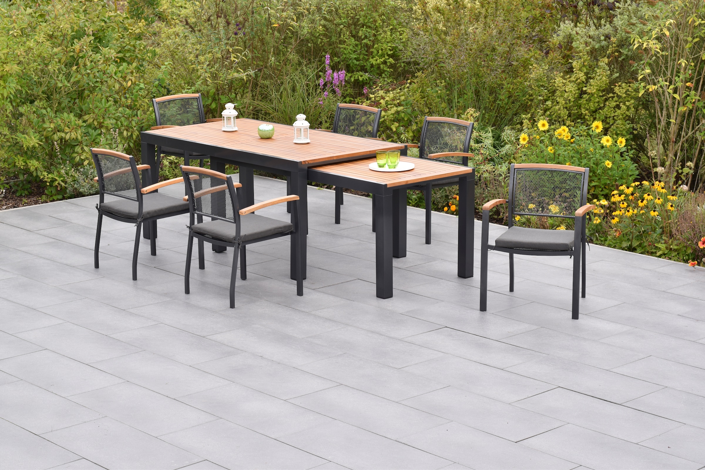 MERXX Garten-Essgruppe ""Tilos"" Set, Inkl. Auflagenr, Armlehnen und Rücken günstig online kaufen