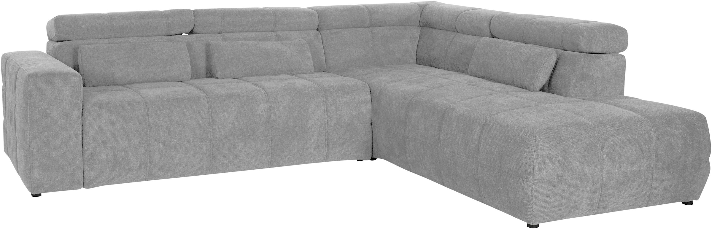 DOMO collection Ecksofa »Brandon L-Form, auch in Leder«, inklusive Kopfteilverstellung, wahlweise mit Sitztiefenverstellung