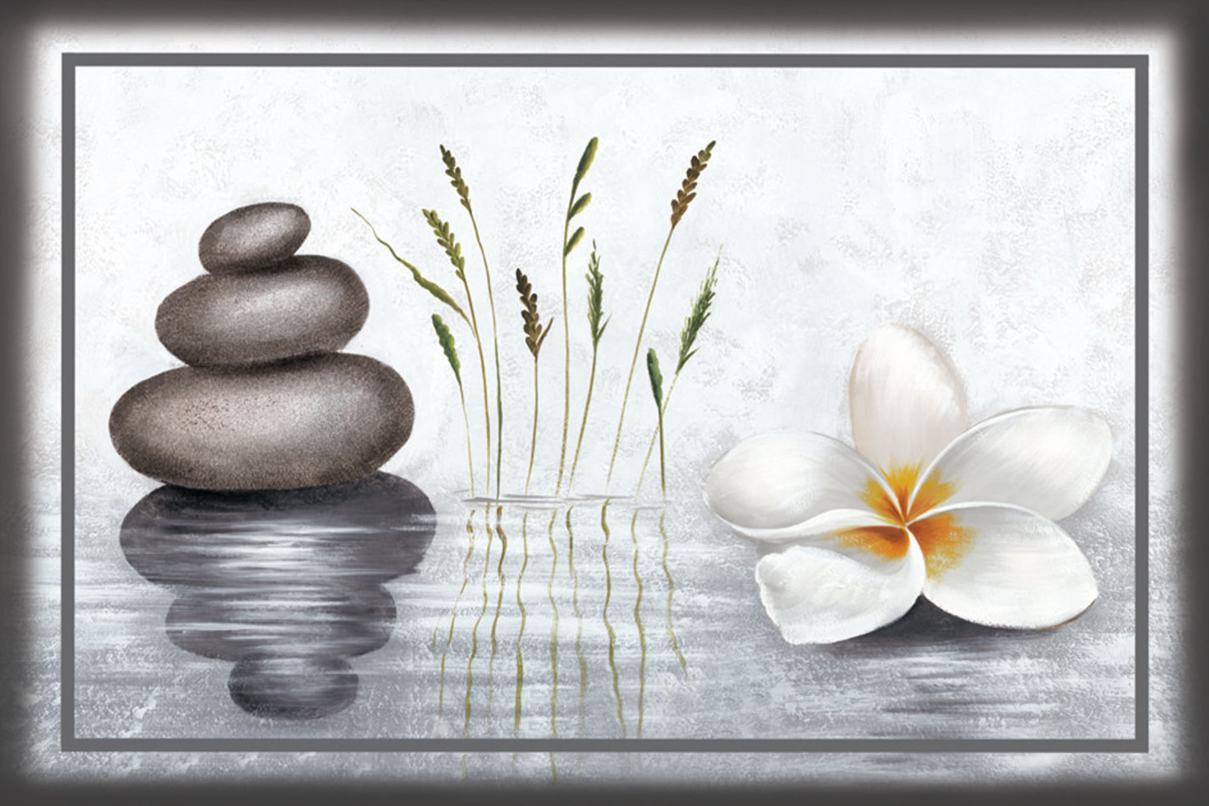 Bönninghoff Leinwandbild "Blumen und Steine" 1 Stk. tlg. günstig online kaufen