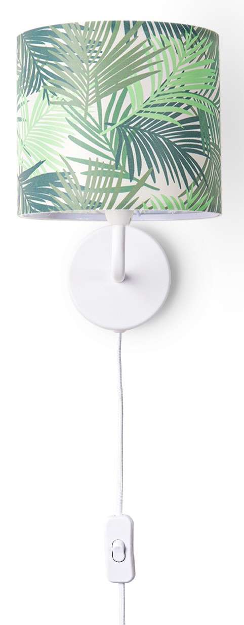 Paco Home Wandleuchte »Ostende 534«, 1 flammig, Leuchtmittel E14 | ohne Leuchtmittel, Wohnzimmerlampe Lampenschirm Schlafzimmer Büro Lampe Jungle Palme