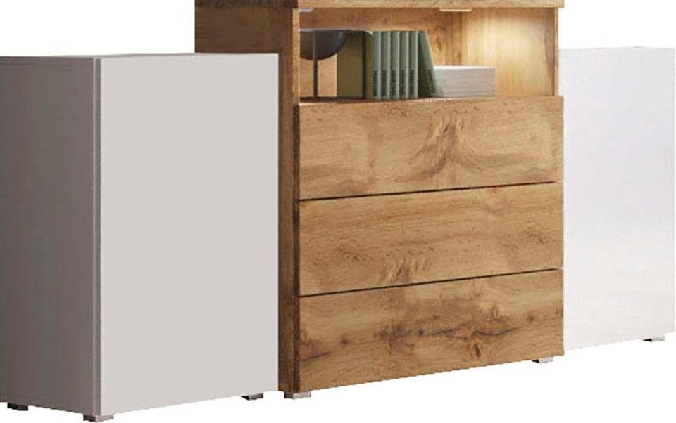 Home affaire Sideboard "URBAN III" Moderne Kommode mit 3 Schubladen und 4 F günstig online kaufen