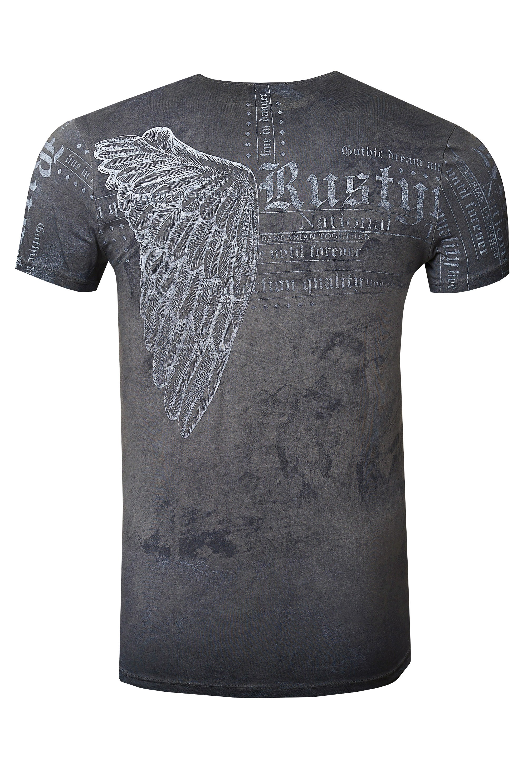 Rusty Neal T-Shirt, mit coolem Allover-Print