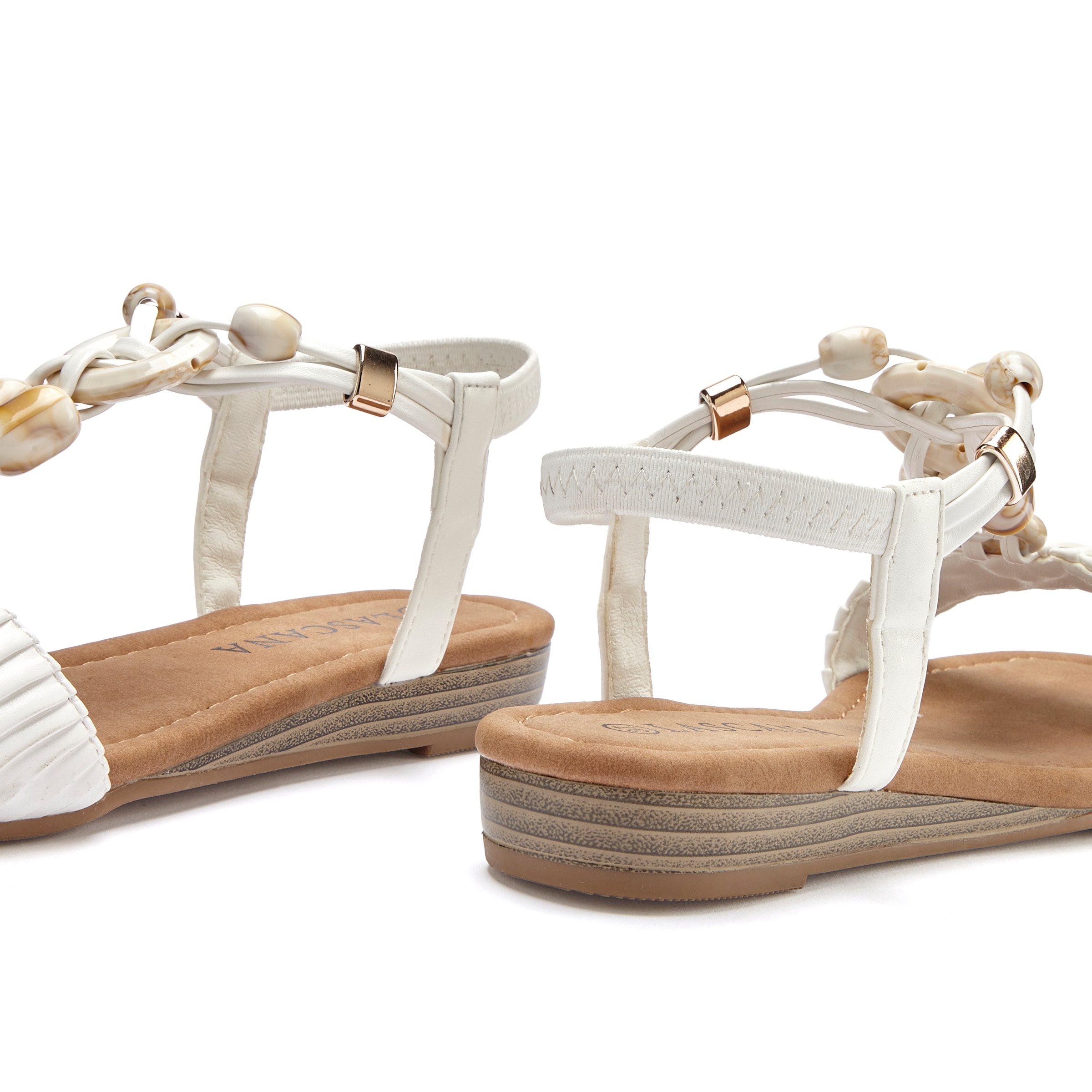 LASCANA Sandale »Sommerschuh«, Sandalette, Sommerschuh mit elastischen Riemchen, Schmucksteinchen