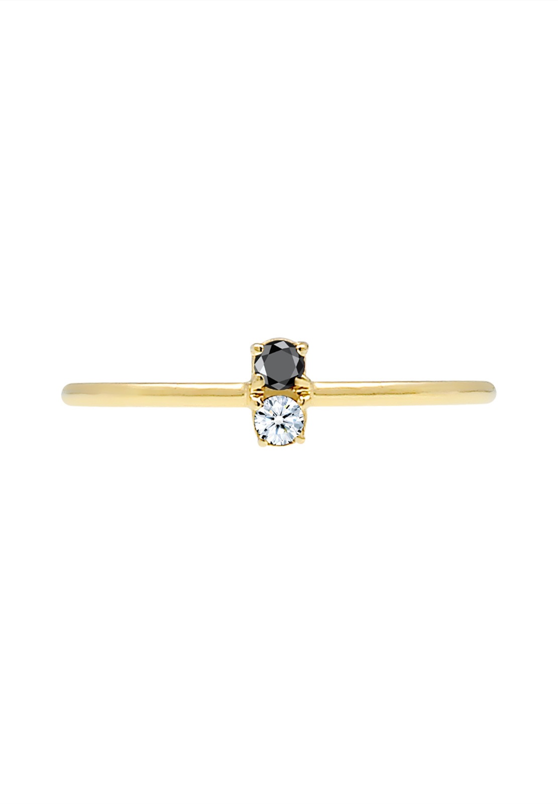Elli DIAMONDS Verlobungsring »Bi-Color Schwarzer Diamant (0.06 ct.) 375 Gelbgold«