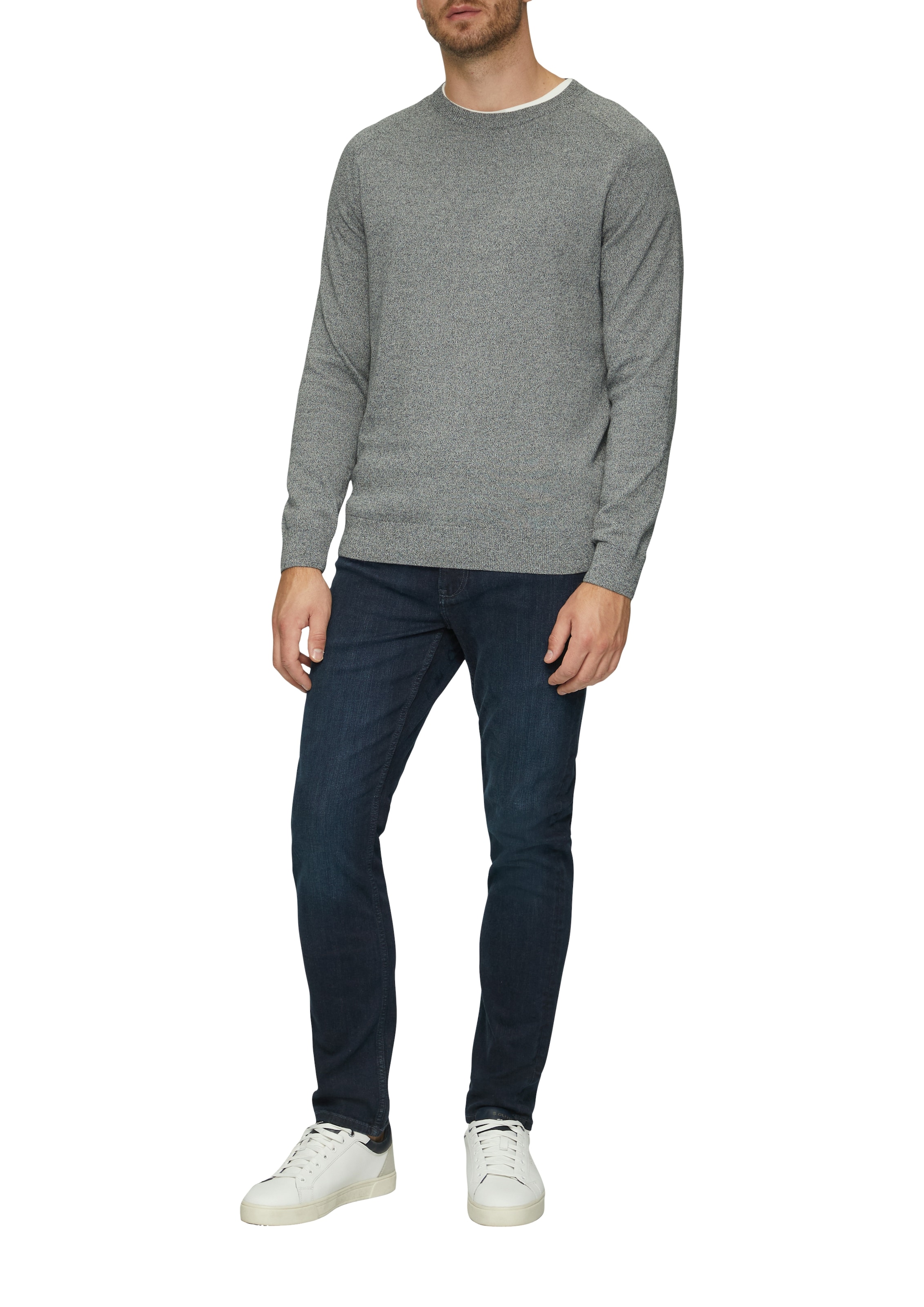 s.Oliver Strickpullover, mit Rundhals und in melierter Optik