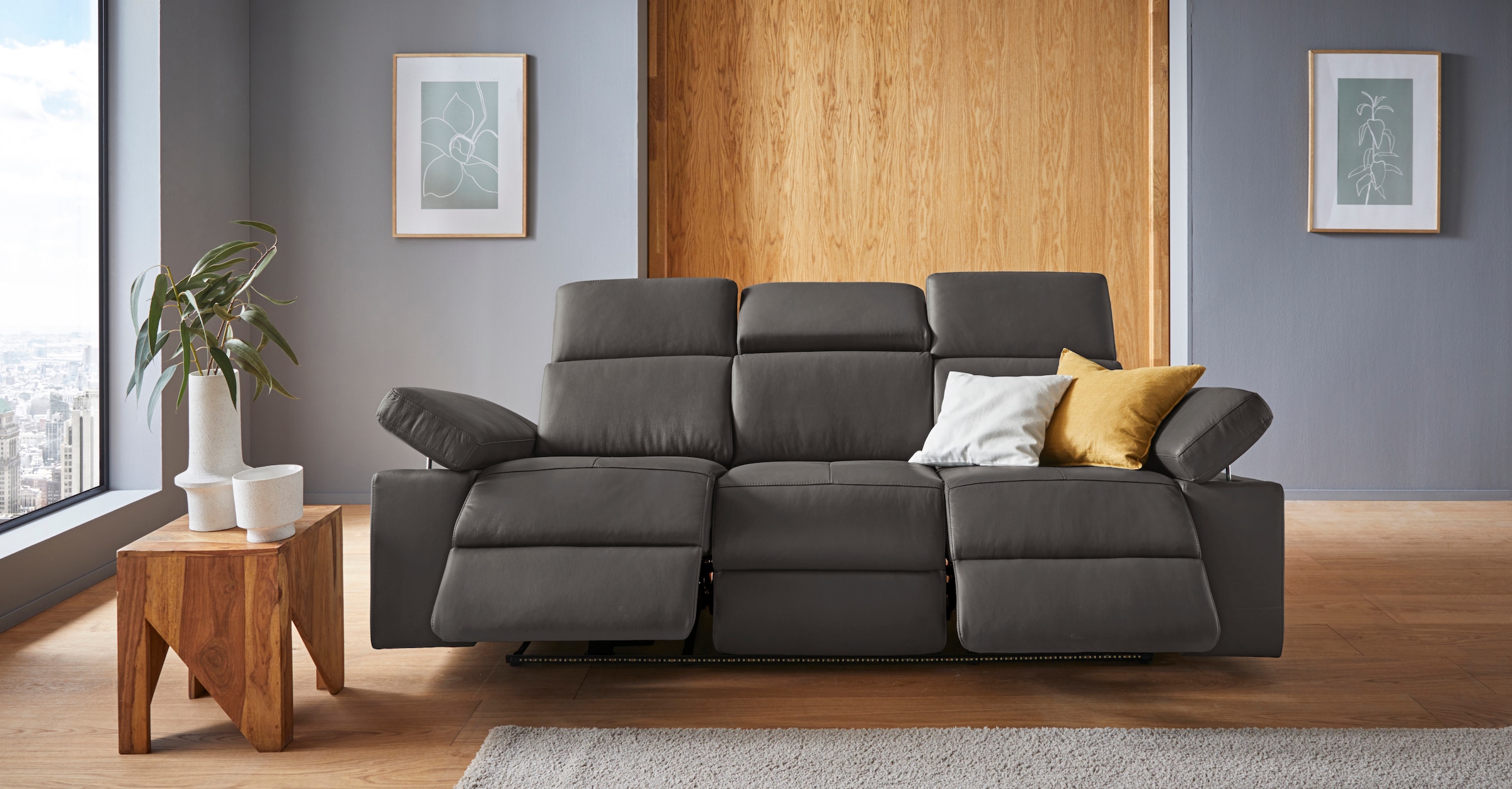 Home affaire 3-Sitzer "Kilado" mit 2x Relaxfunktion, verstellbarer Armlehne günstig online kaufen