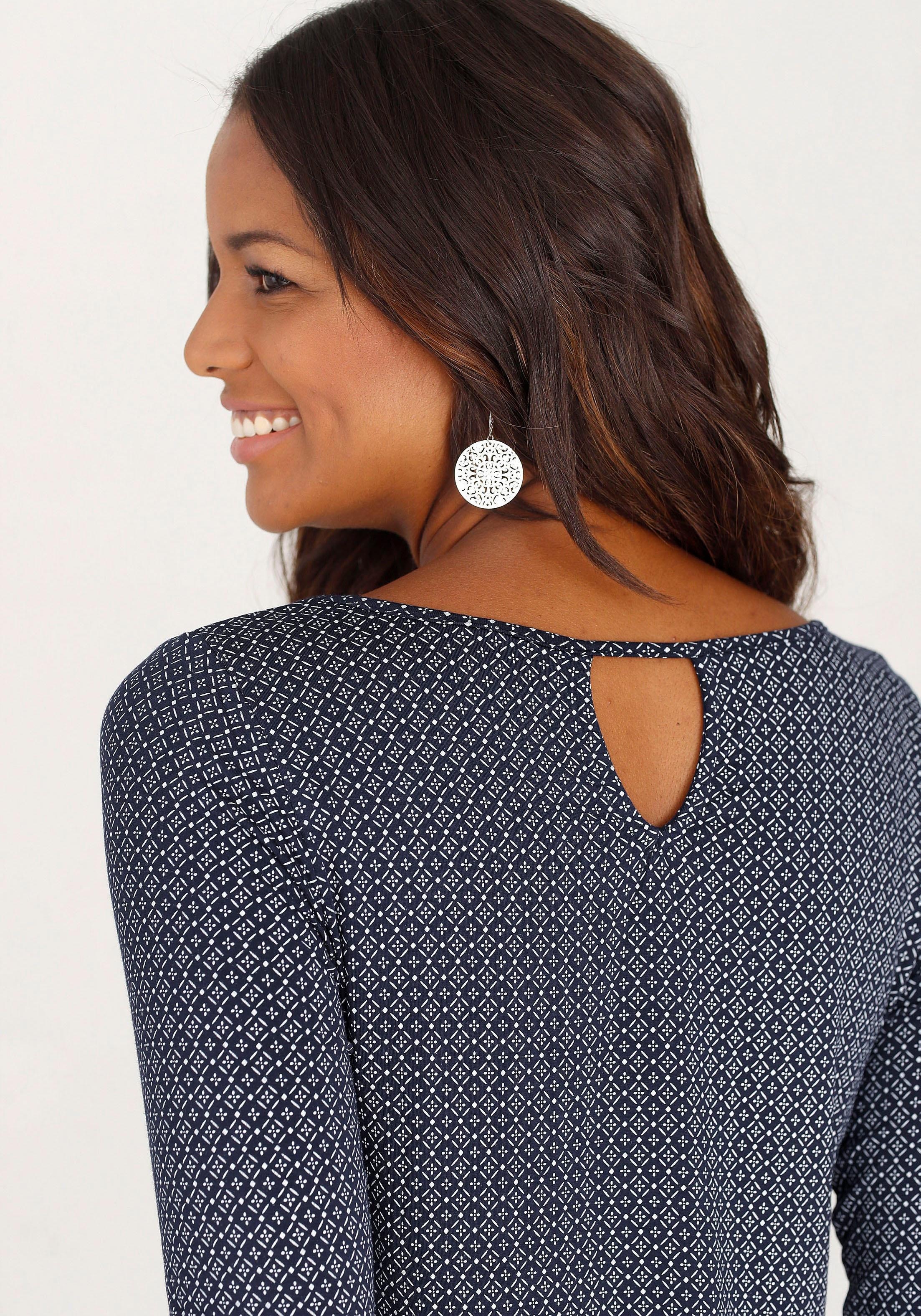 LASCANA 3/4-Arm-Shirt »mit modischem Cut-out«, (2er-Pack), aus weichem Viskose-Stretch