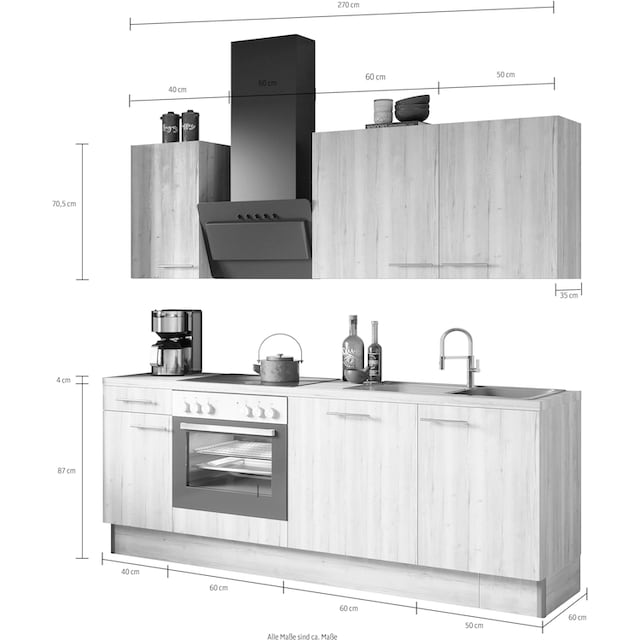 OPTIFIT Küche »Klara«, 210 cm breit bestellen | BAUR